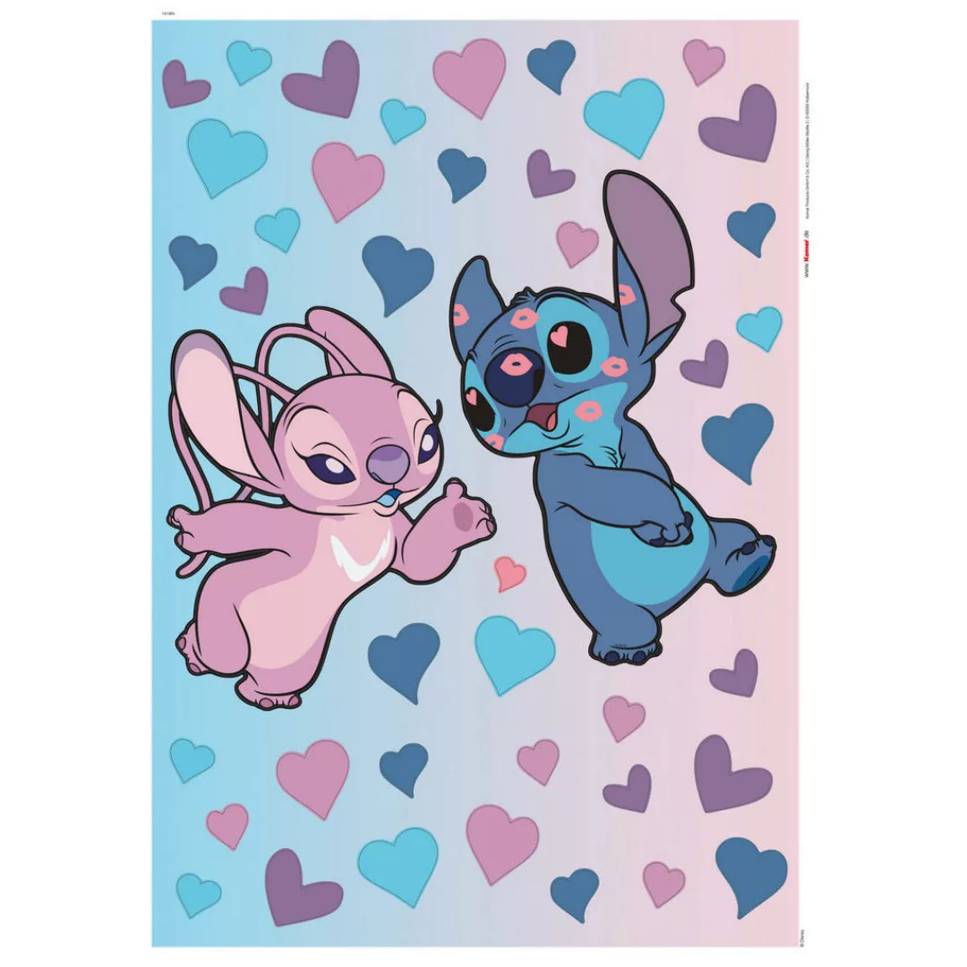 Komar Wandtattoo "Stitch in Love - Größe 50 x 70 cm", (43 St.), selbstklebe günstig online kaufen