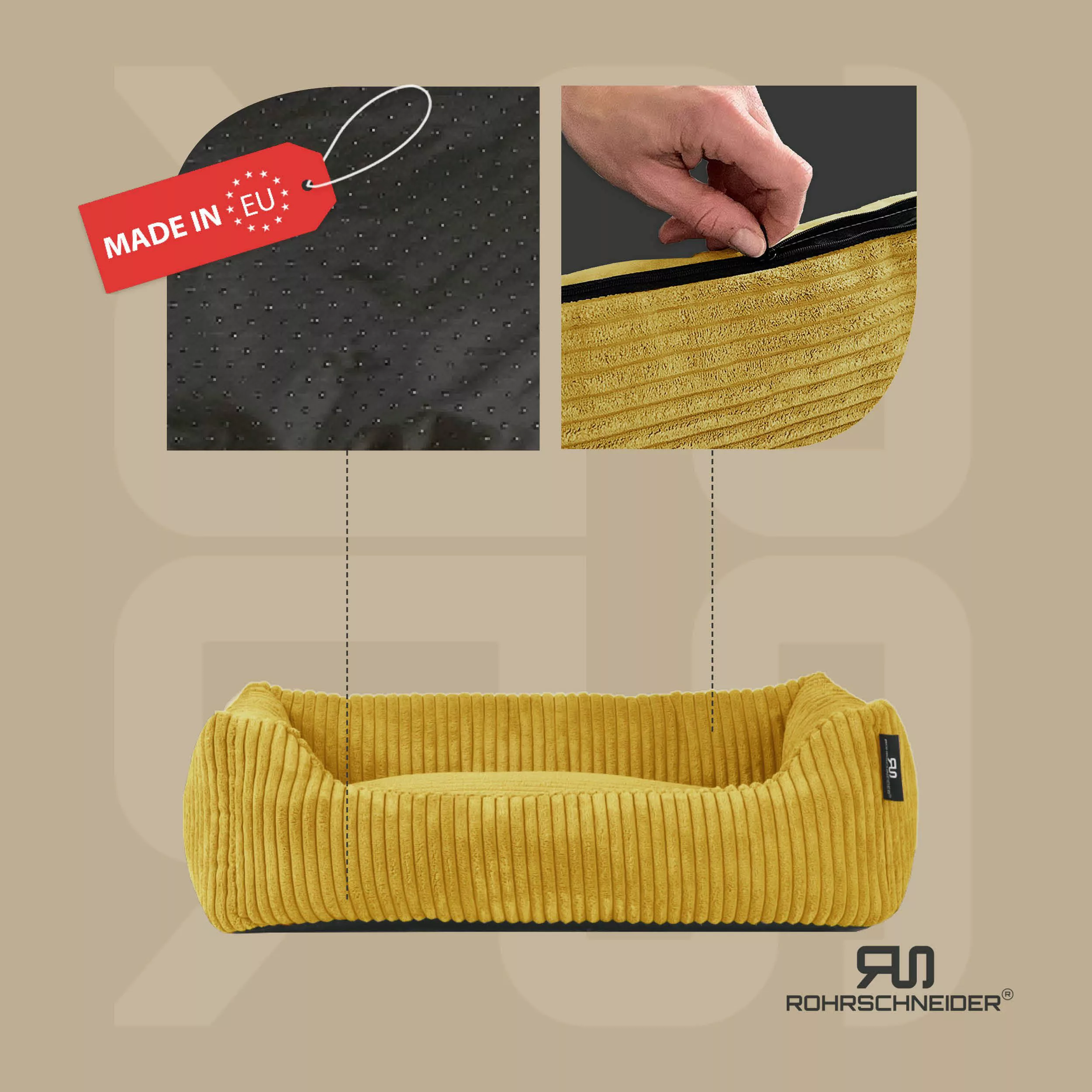 Rohrschneider Tierbett Hundebett Cord für kleine günstig online kaufen