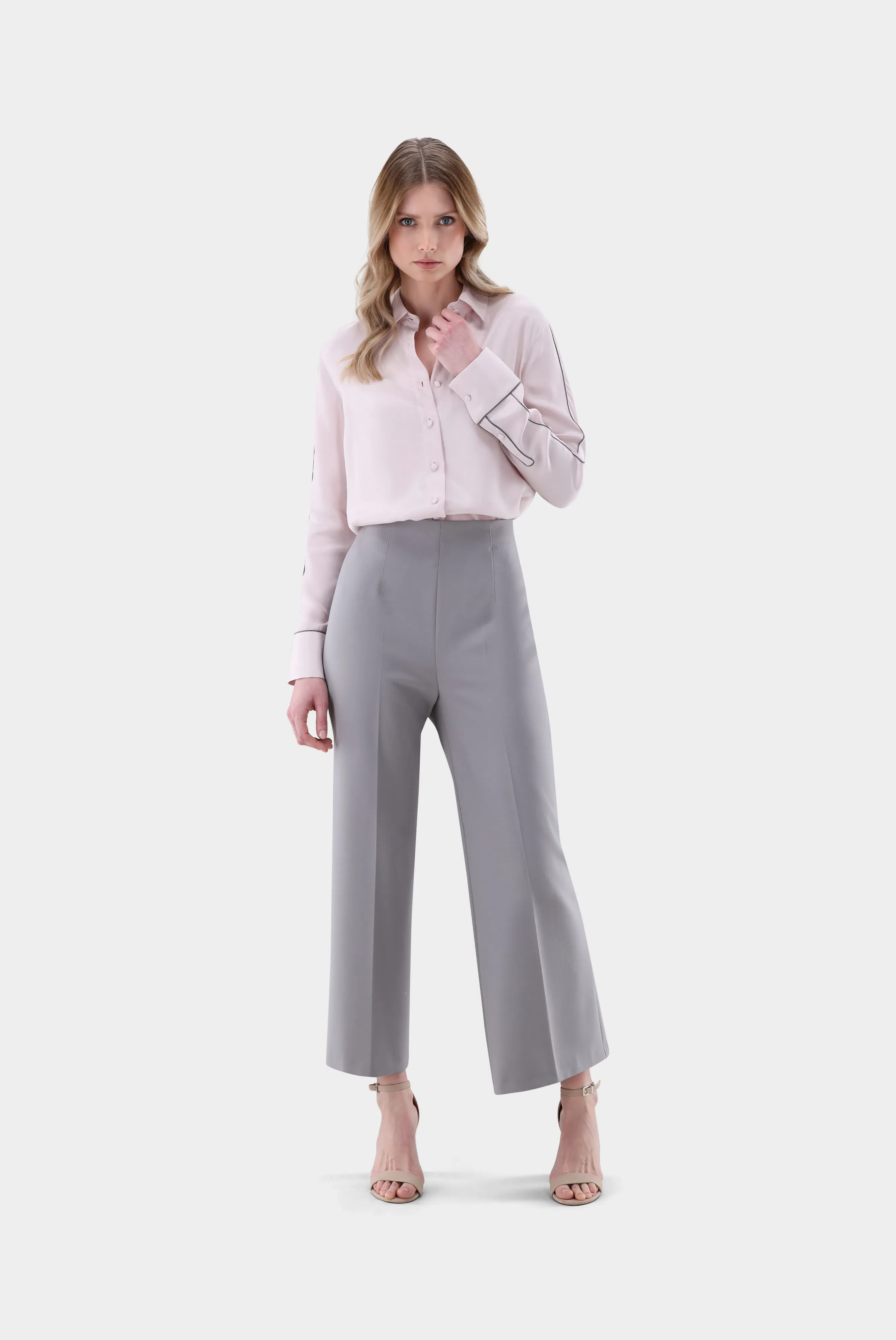 Hemdbluse aus Lyocell mit Kontrast-Paspel günstig online kaufen