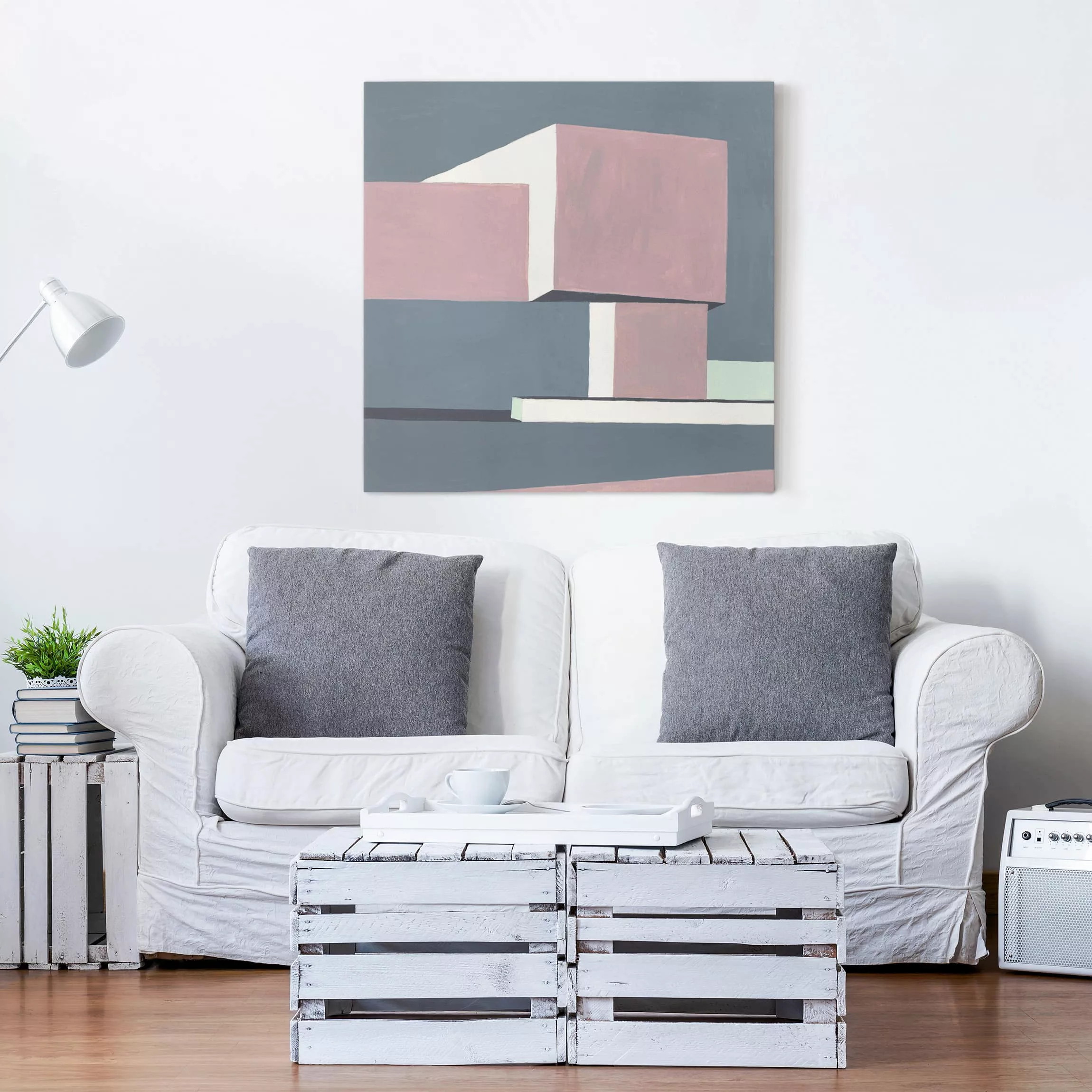 Leinwandbild Abstrakt - Quadrat Schatten der Wände I günstig online kaufen