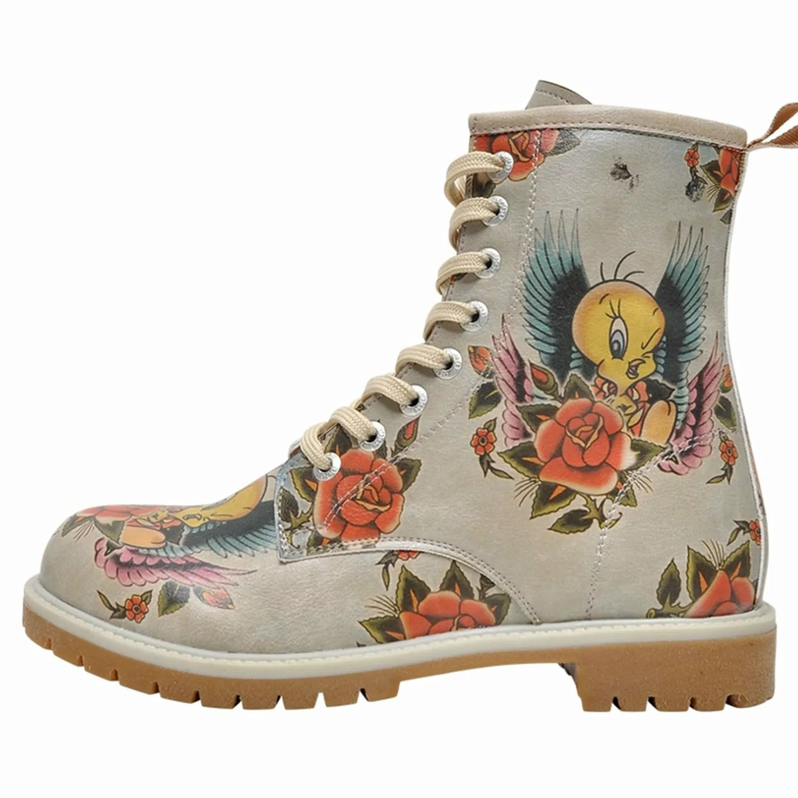 DOGO Schnürboots "Damen Boots Tweety with Roses Vegan Damen Boots / female" günstig online kaufen