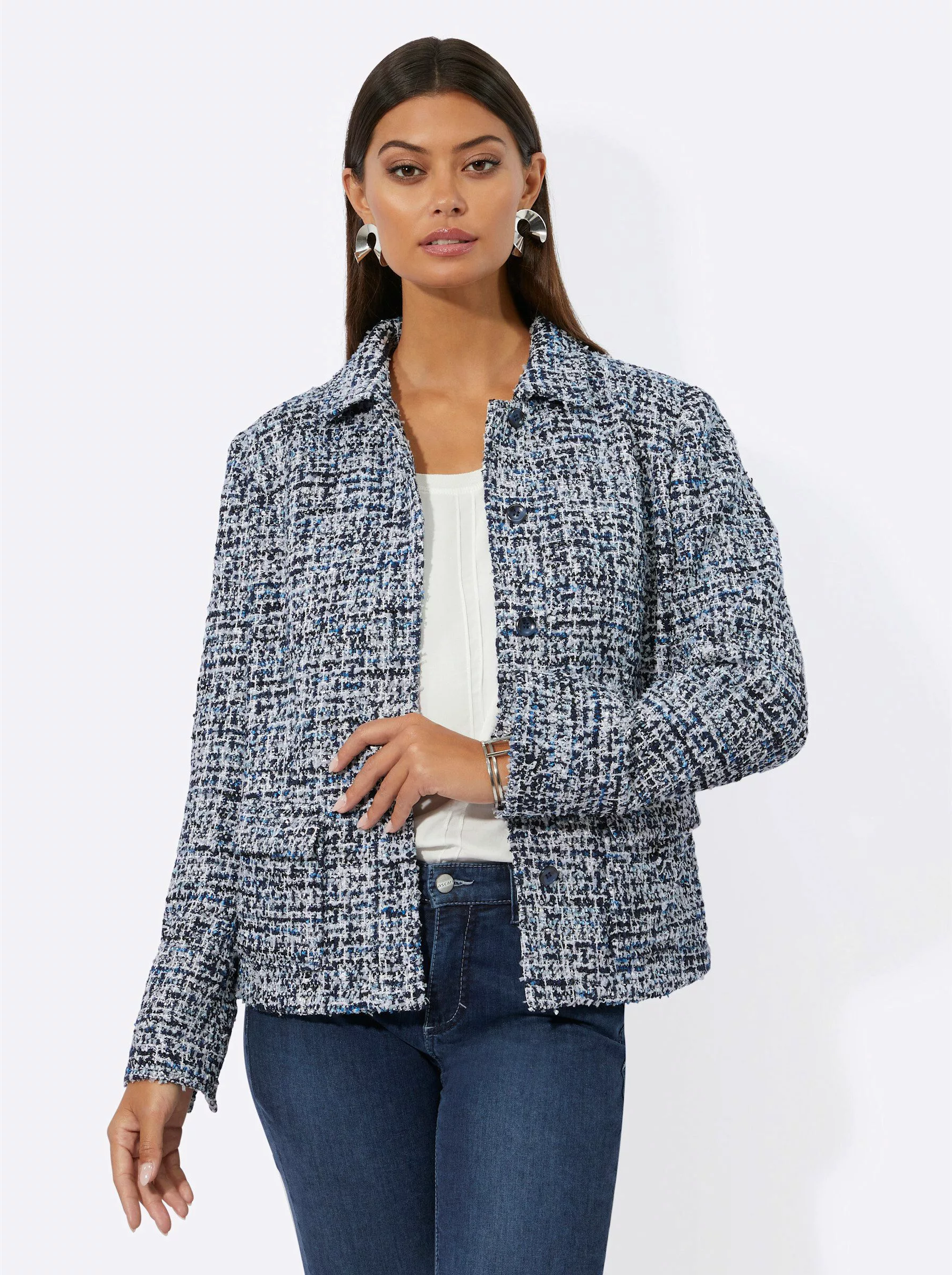 creation L Blusenblazer Bouclé-Blazer günstig online kaufen
