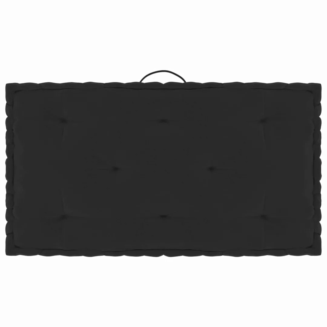 Paletten-bodenkissen Schwarz 73x40x7 Cm Baumwolle günstig online kaufen