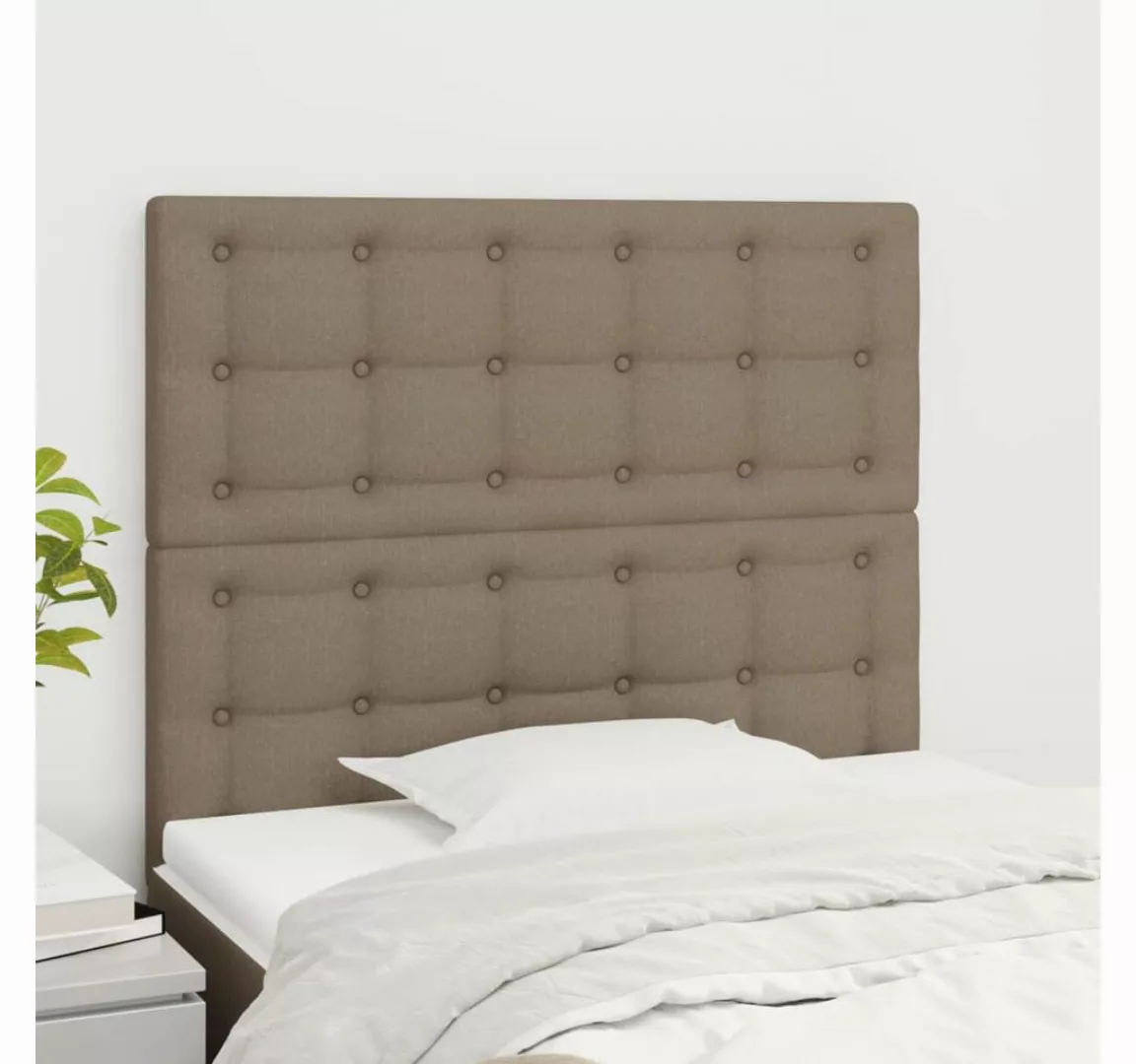 vidaXL Bett, Kopfteile 2 Stk. Taupe 90x5x78/88 cm Stoff günstig online kaufen