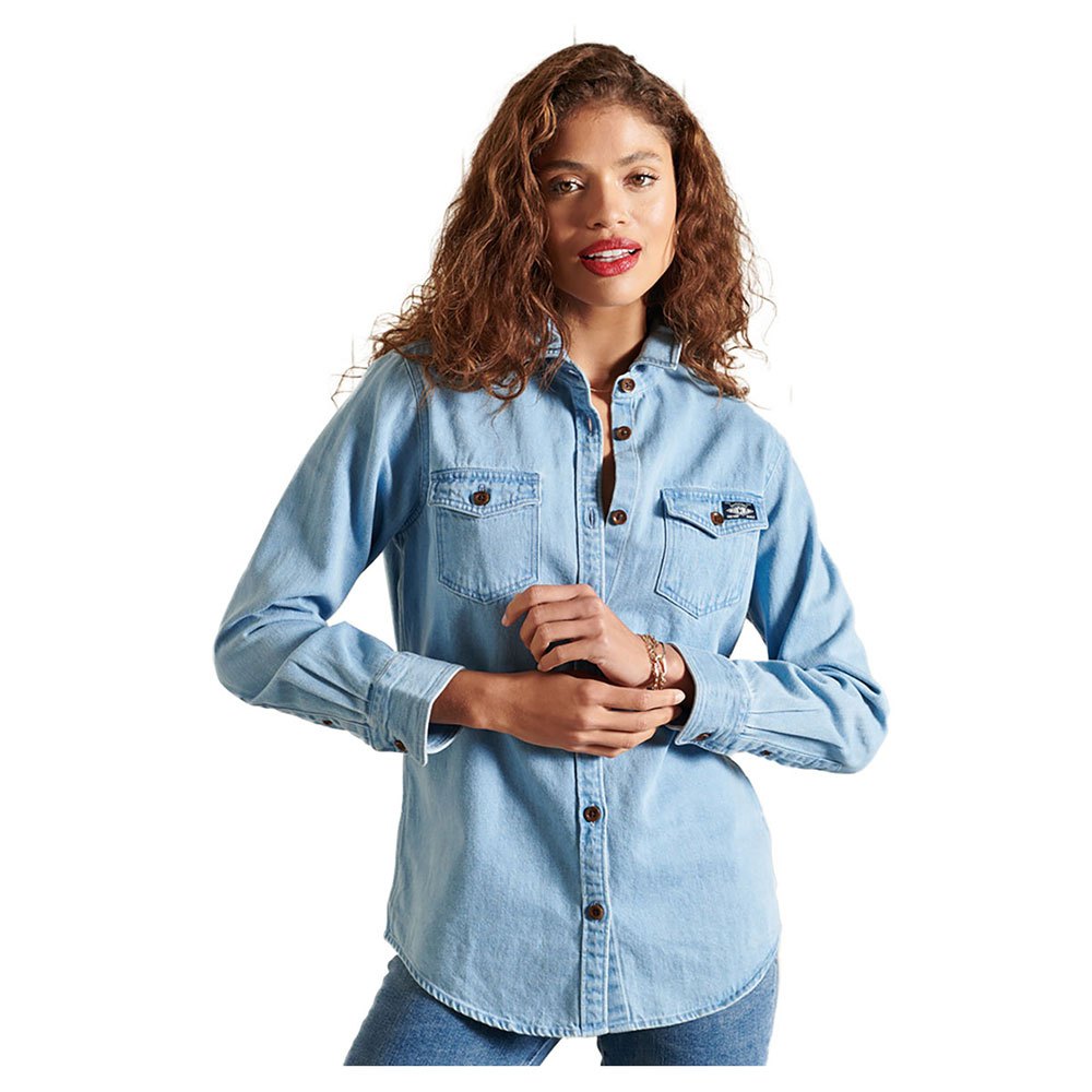 Superdry Denim Classic Langarm-shirt L Vintage Wash günstig online kaufen