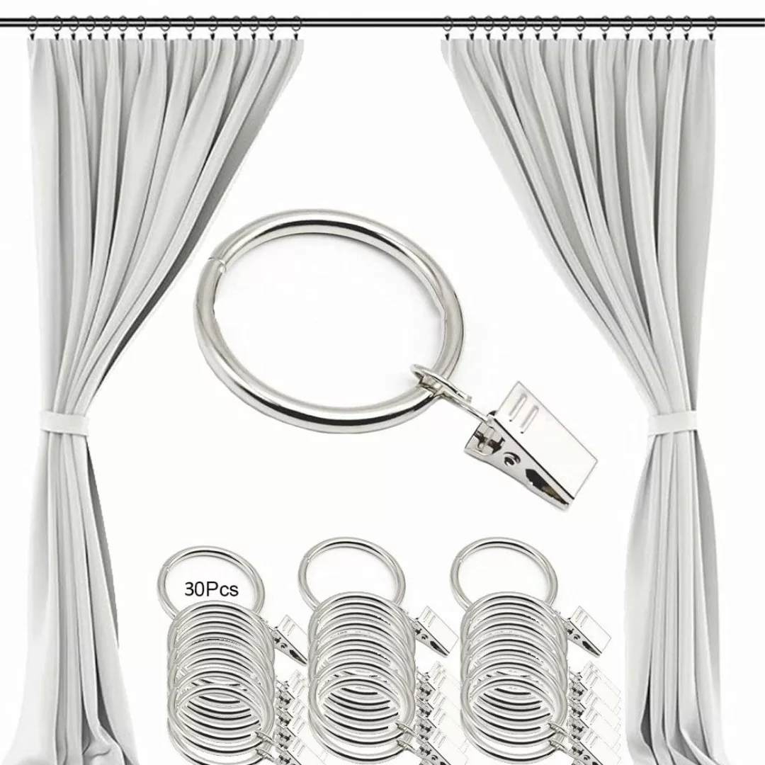 ZEUOPQ Gardinenbefestigungen Ersatzteile Gardinenklemmen mit Ringen, günstig online kaufen