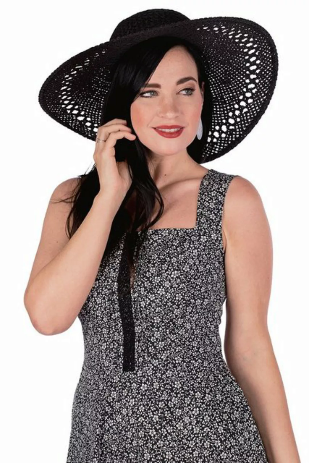 Femkit Trachtenkleid Sommerkleid - MATILDA - schwarz/weiß geblümt günstig online kaufen