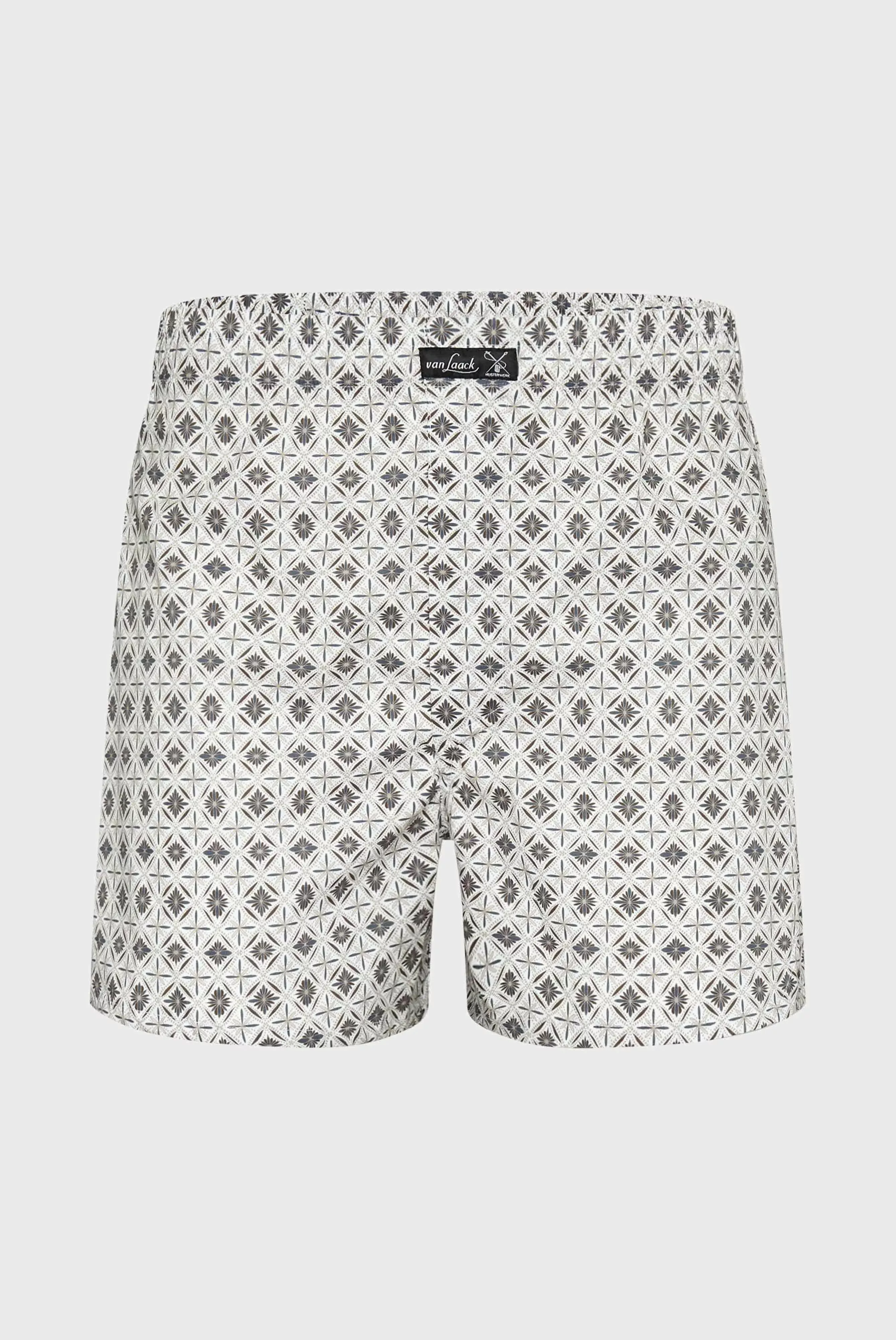 Baumwollpopeline Boxershorts mit Medaillon Print Beige günstig online kaufen