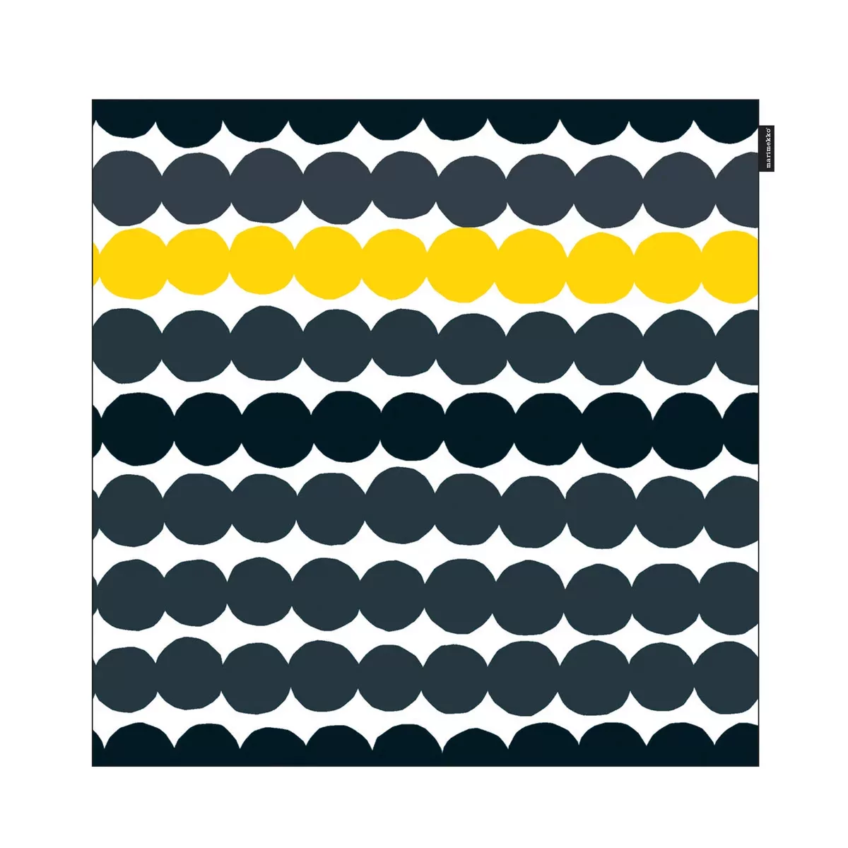Kissenüberzug Räsymatto textil schwarz weiß gelb / 50 x 50 cm - Marimekko - günstig online kaufen