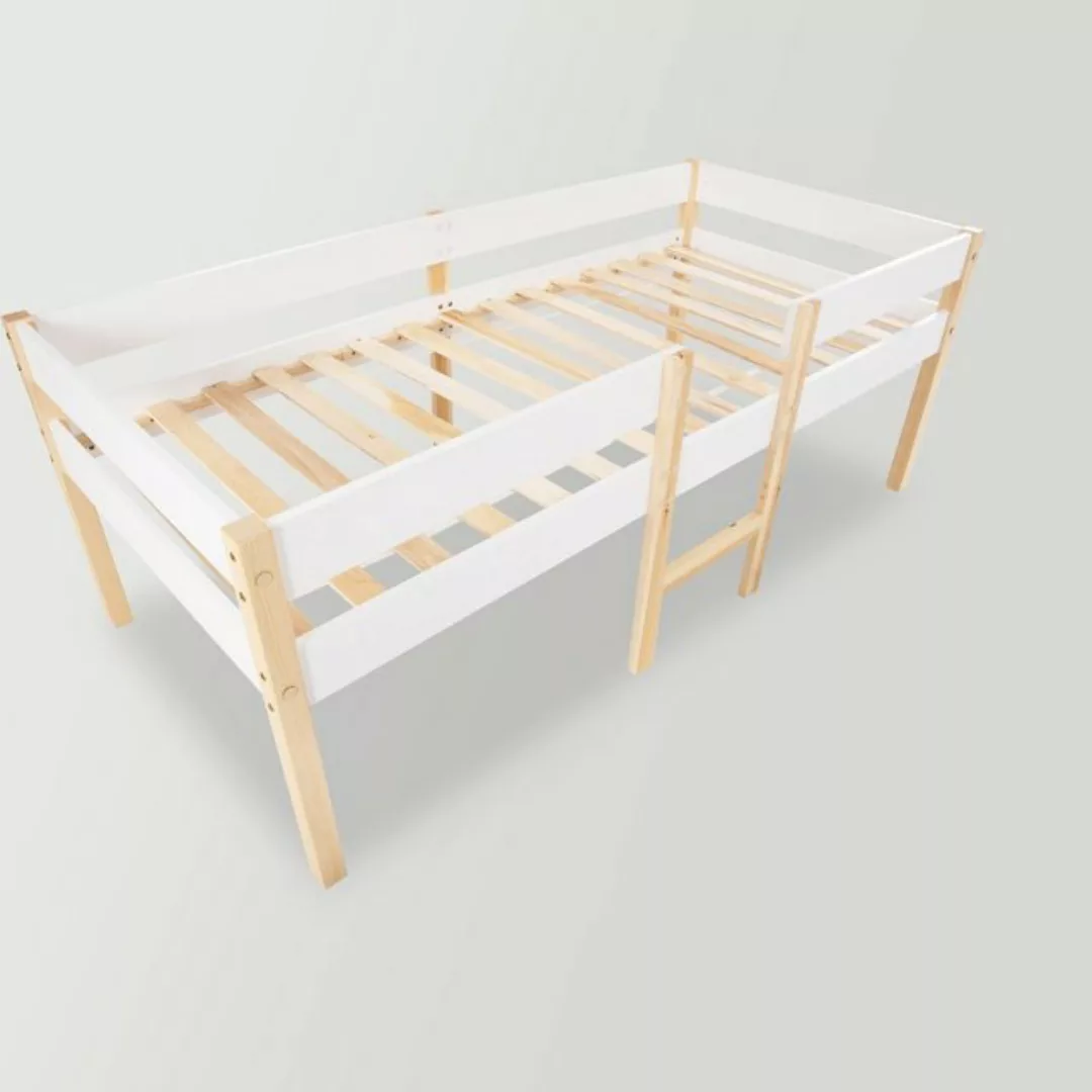 Celya Kinderbett 90x200cm Bett mit Rausfallschutz, Kiefer-Vollholz günstig online kaufen