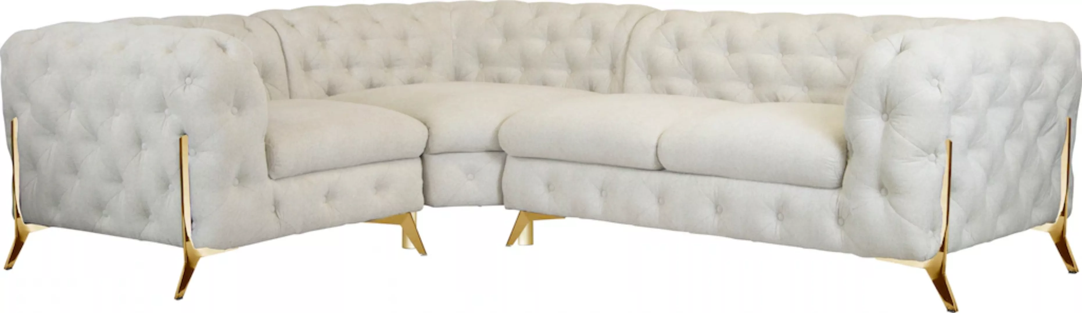 Leonique Chesterfield-Sofa "Amaury L-Form", moderne Chersterfield-Optik, Br günstig online kaufen