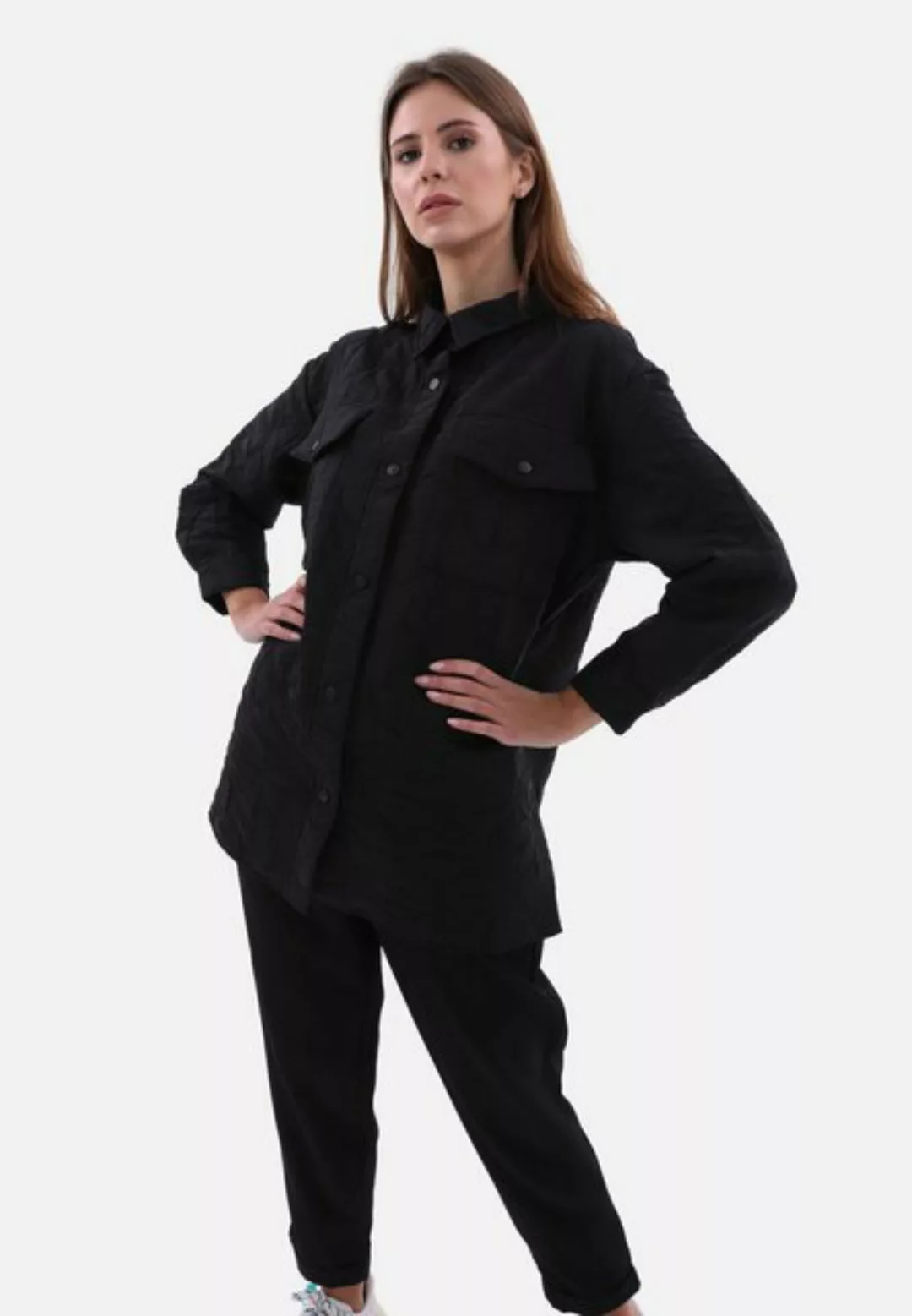 COFI Casuals Hemdjacke Damen Hemdjacke Stylische One-Size Damenjacke mit Kr günstig online kaufen