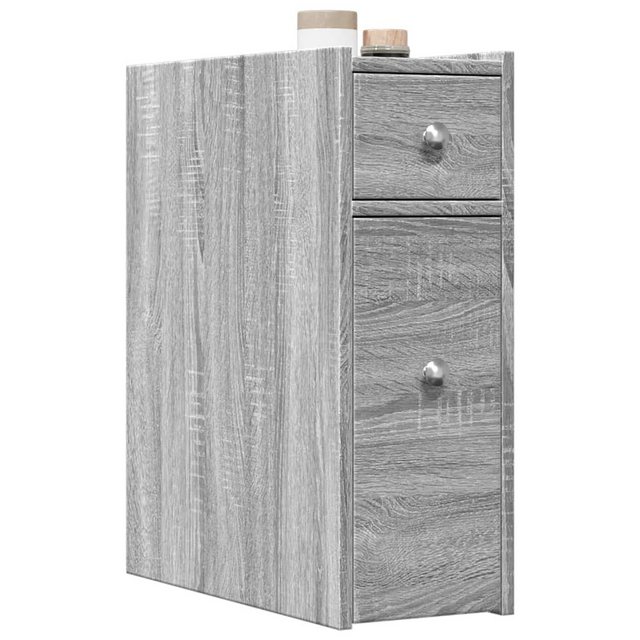 vidaXL Aktenschrank Badschrank Schmal mit Rollen Grau Sonoma Spanplatte günstig online kaufen