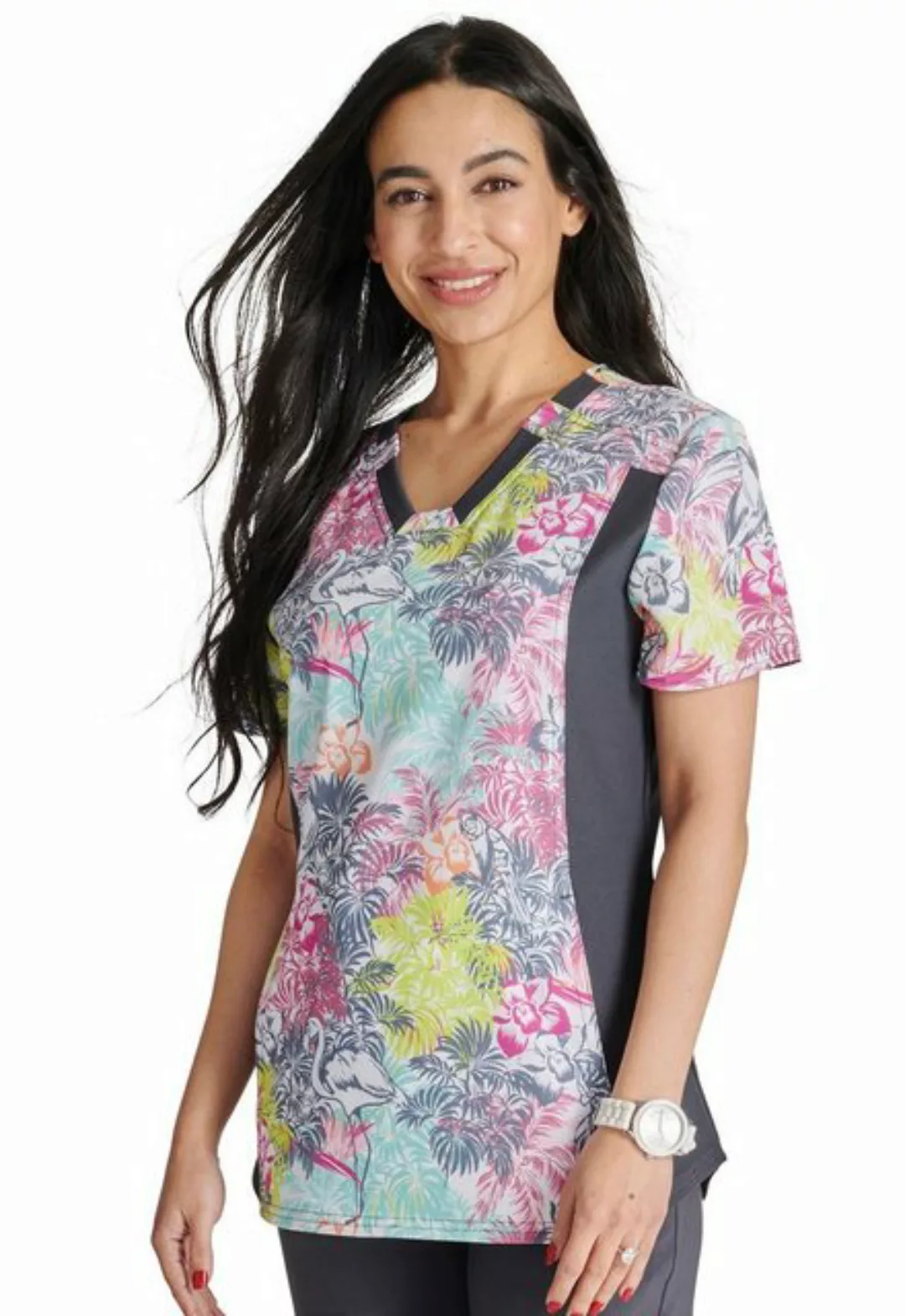 Cherokee Funktionsbluse Bunt bedruckter Damen Kasack "Birds of Paradise" Ka günstig online kaufen