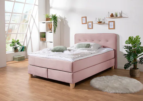 Home affaire Boxspringbett "Fargo", in Überlänge 220 cm, mit Topper, 3 Ausf günstig online kaufen