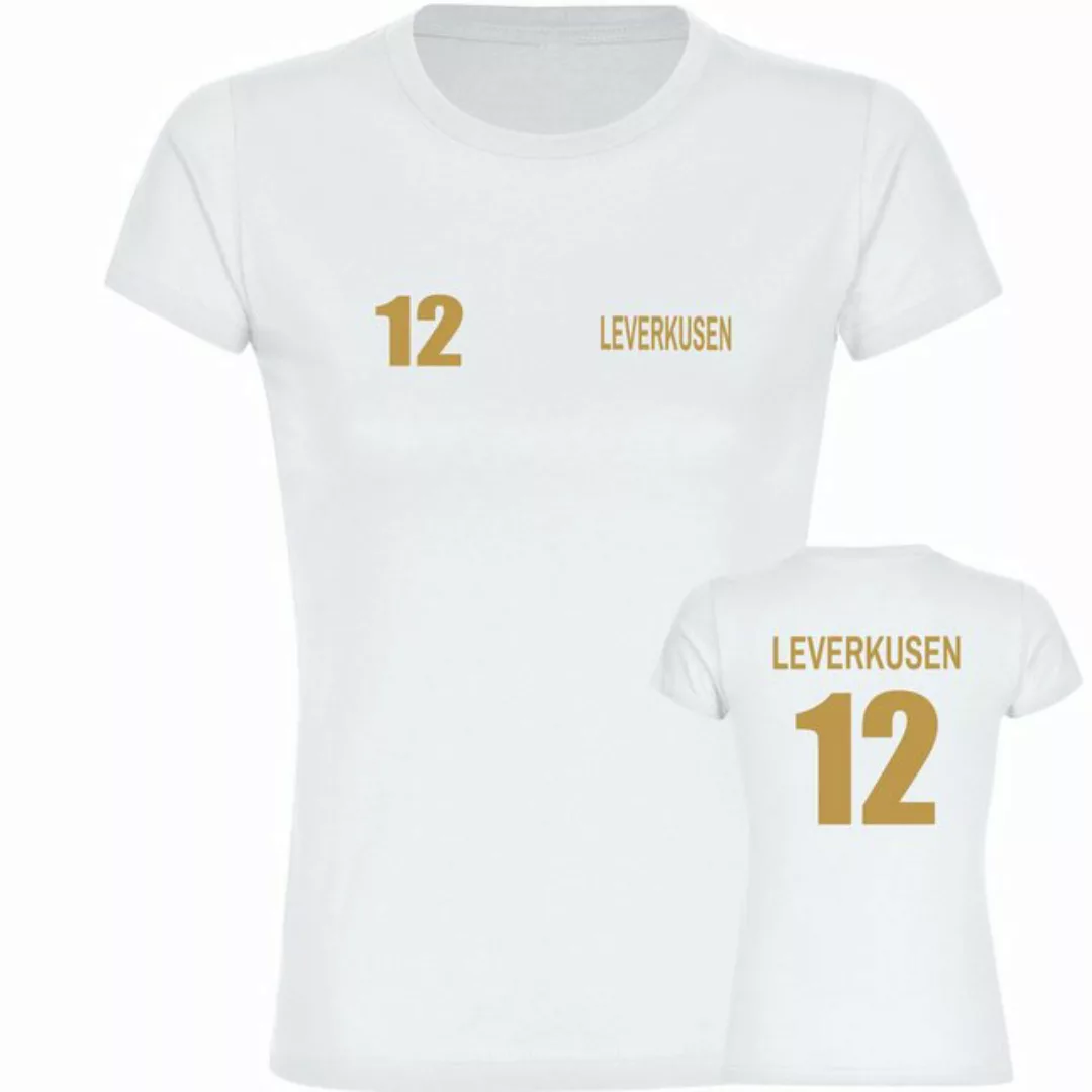 multifanshop T-Shirt Damen Leverkusen - Trikot 12 gold - Frauen günstig online kaufen