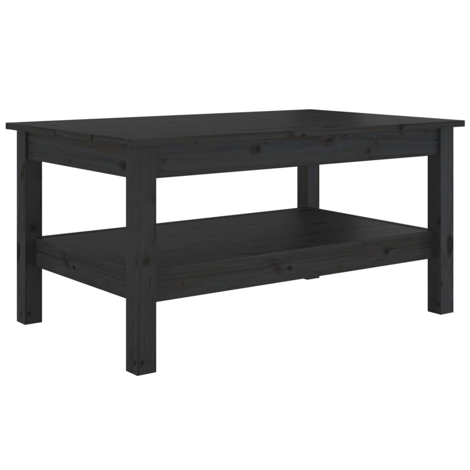 vidaXL Couchtisch Schwarz 80x50x40 cm Massivholz Kiefer Modell 2 günstig online kaufen