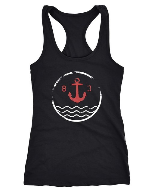 Neverless Tanktop Damen Tank Top Anker Vintage Wellen minimalistisch Racerb günstig online kaufen