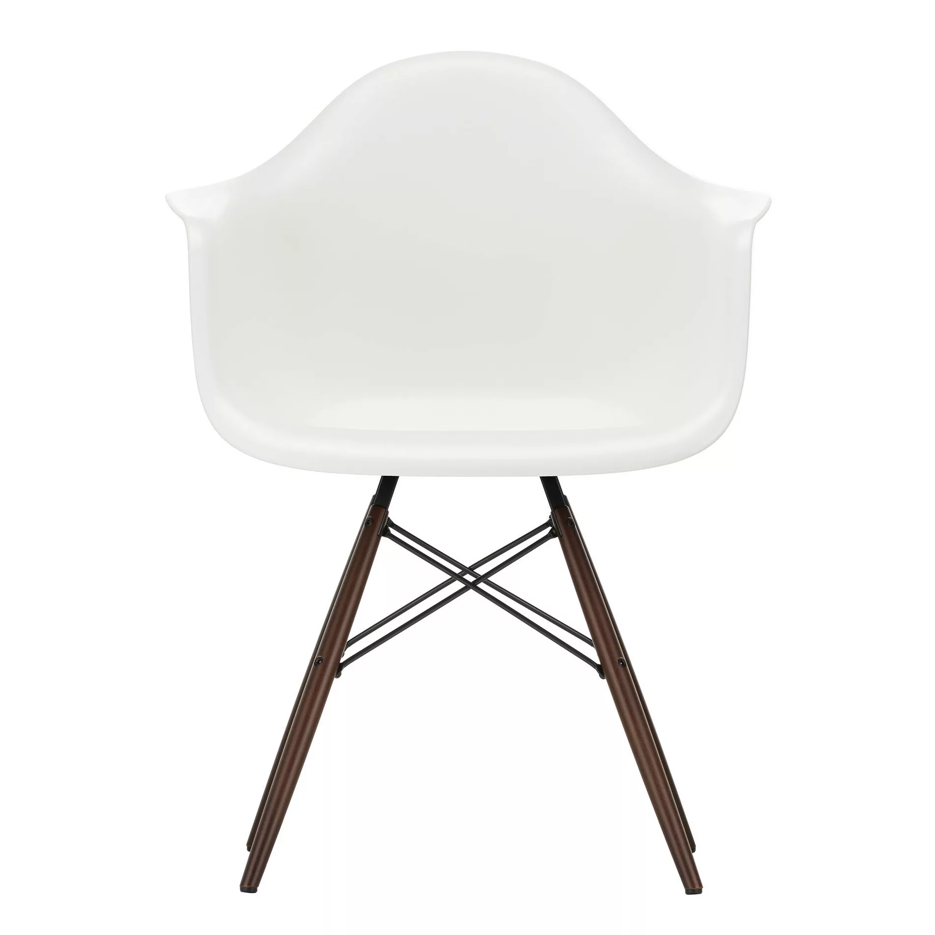 Vitra - Eames Plastic Armchair DAW Gestell Ahorn dunkel - weiß/Sitzschale P günstig online kaufen