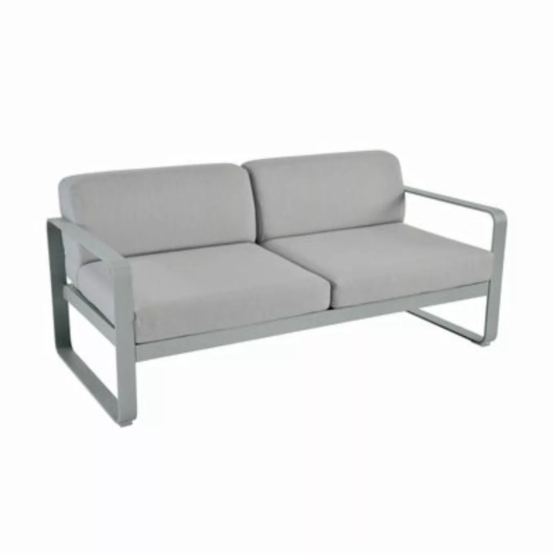 Gartensofa 2-Sitzer Bellevie metall textil grau 2-Sitzer / L 160 cm - Fermo günstig online kaufen
