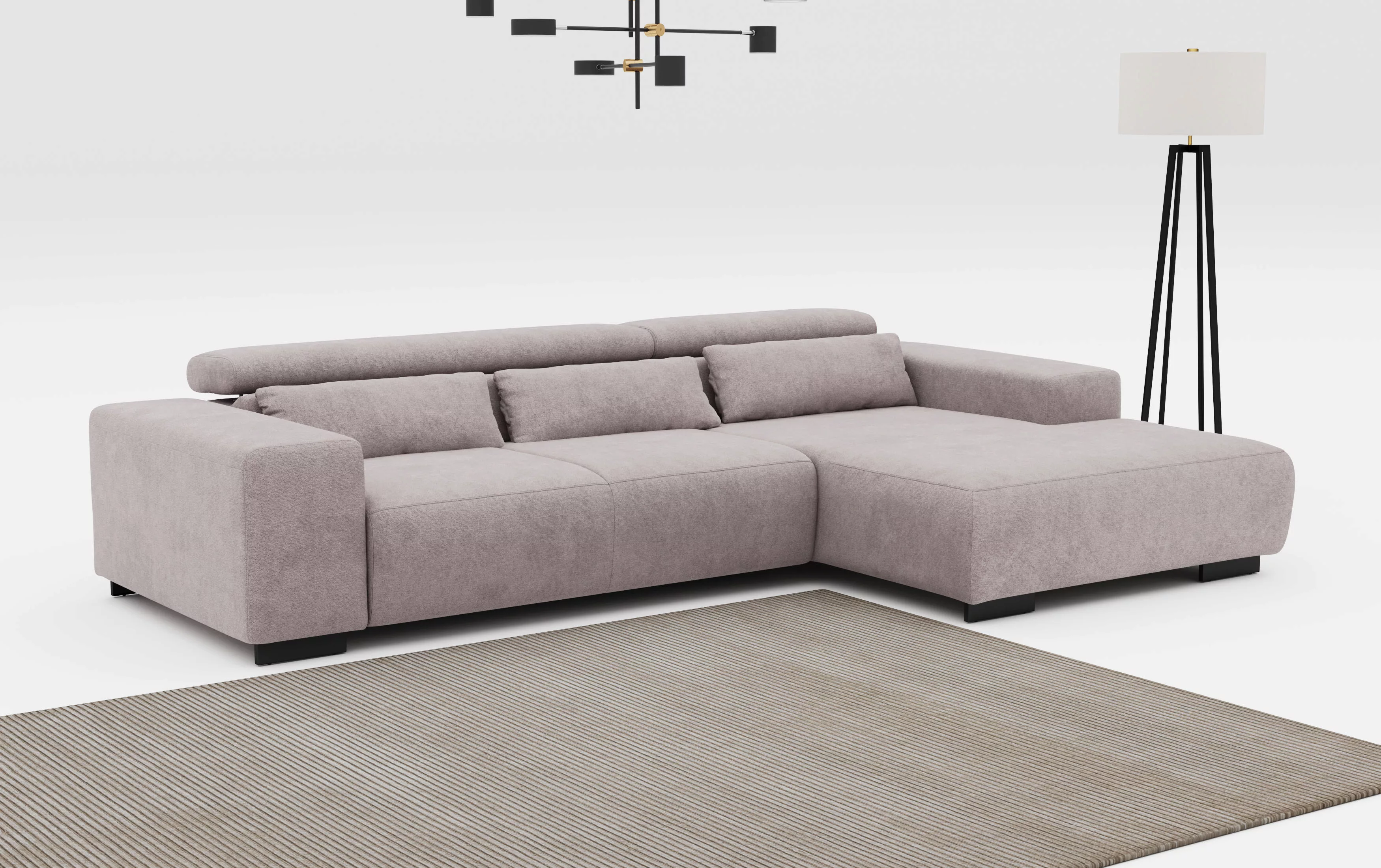 COTTA Ecksofa "Side L-Form, mit Kopfteilverstellung & 3 Nierenkissen", opti günstig online kaufen