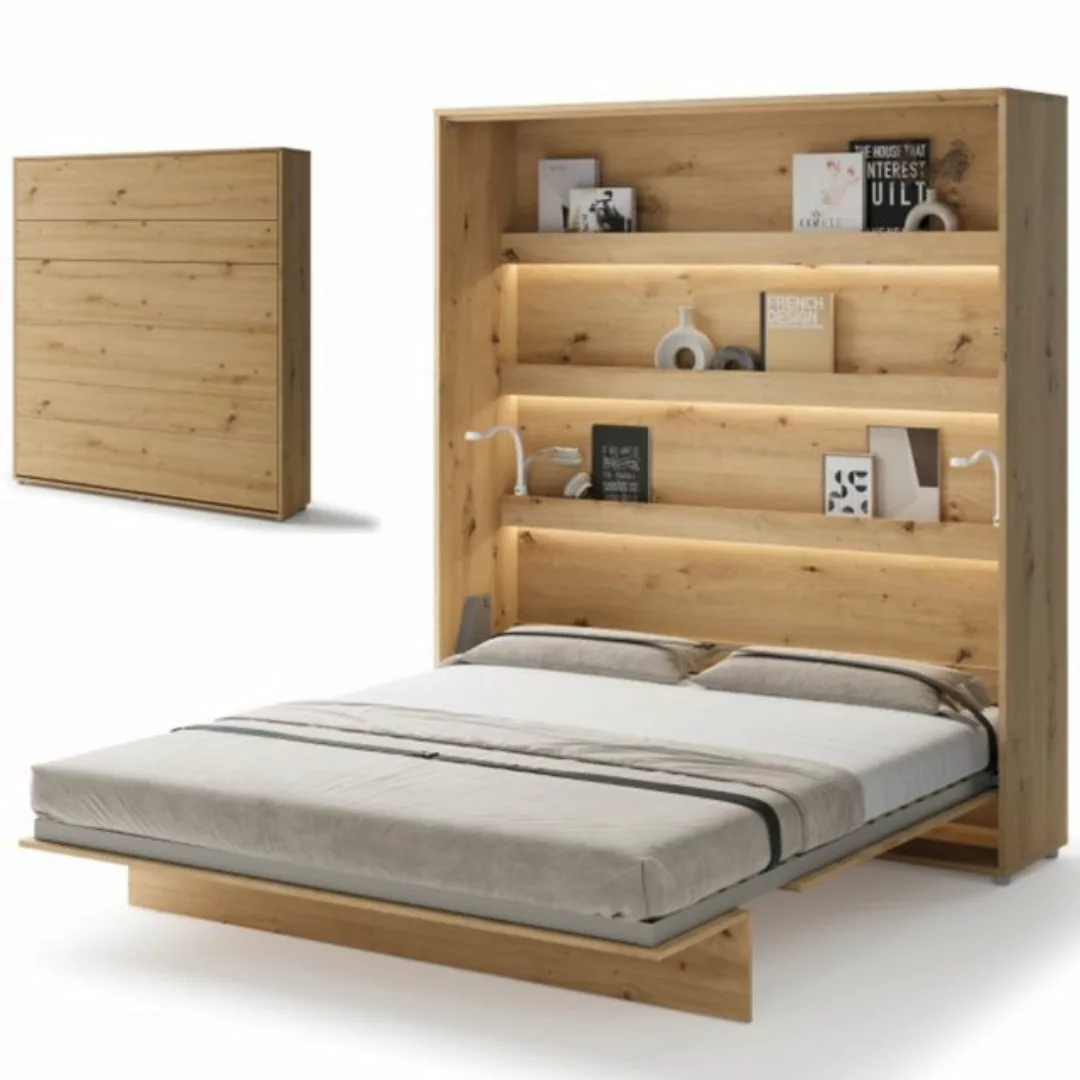 yourhouse24 Schrankbett Bed Concept Vertikal Gästebett Eiche Artisan 90/120 günstig online kaufen