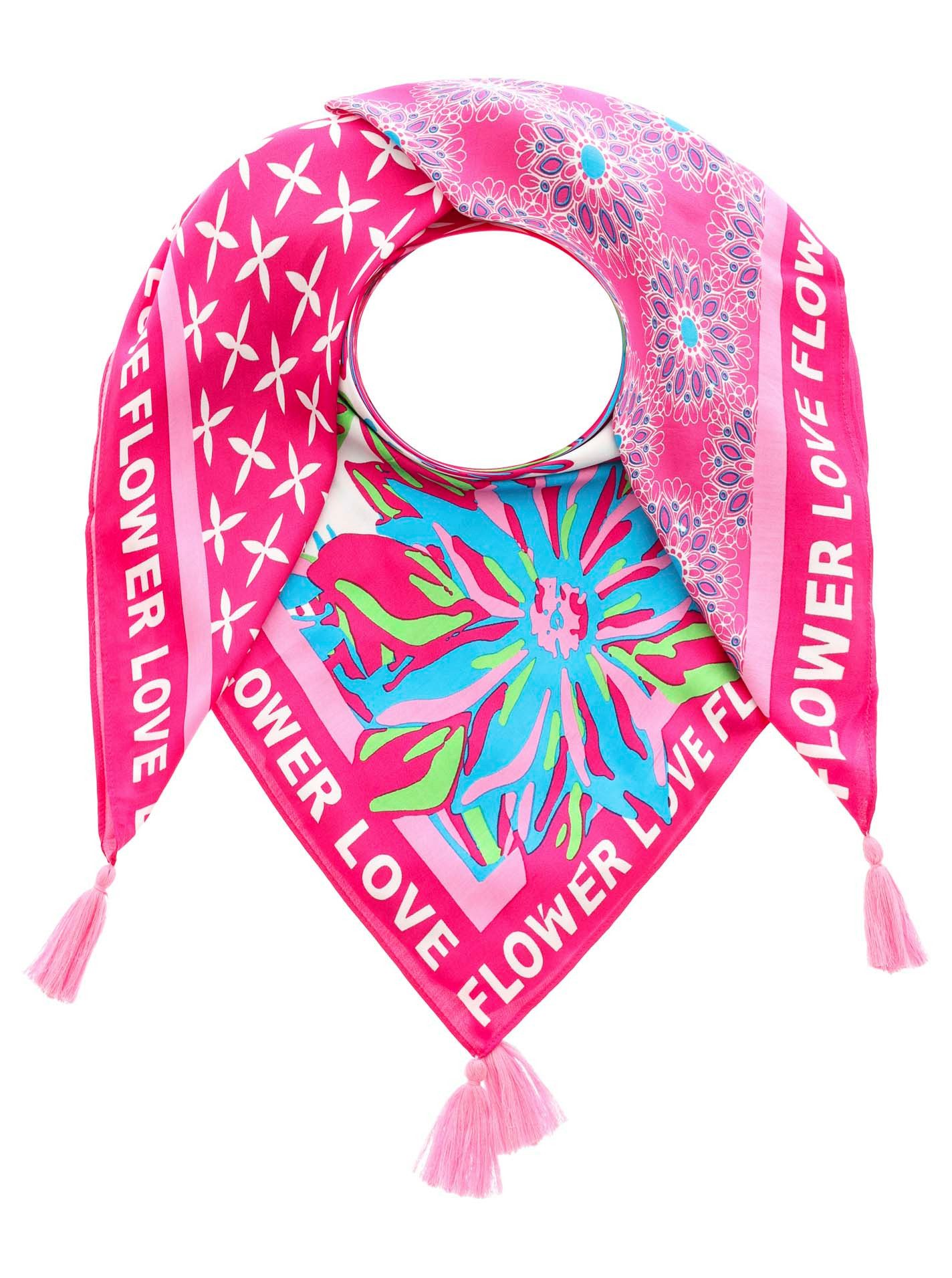 Zwillingsherz Modetuch "Flower Love", mit Tasseln günstig online kaufen