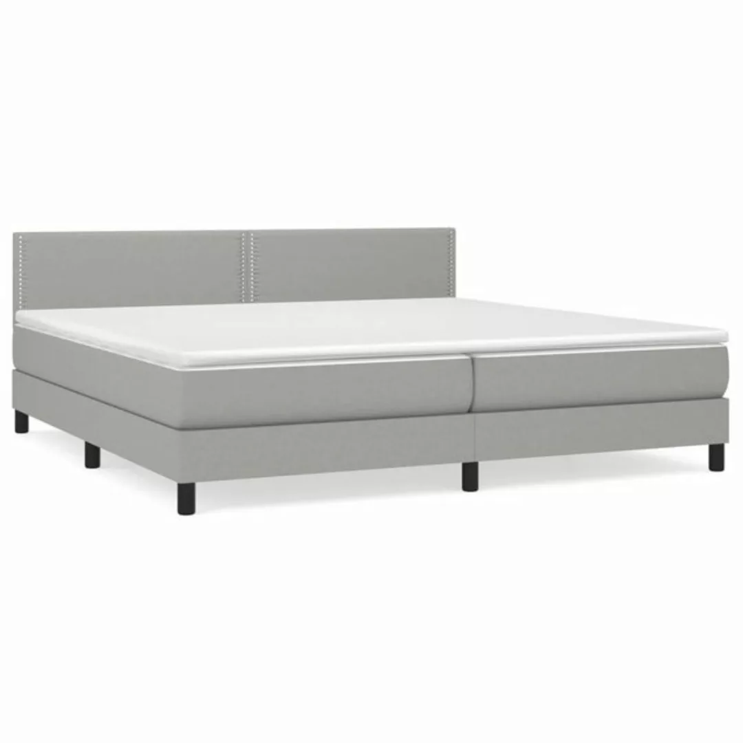 vidaXL Boxspringbett Boxspringbett mit Matratze Dunkelgrau 200x200 cm Stoff günstig online kaufen