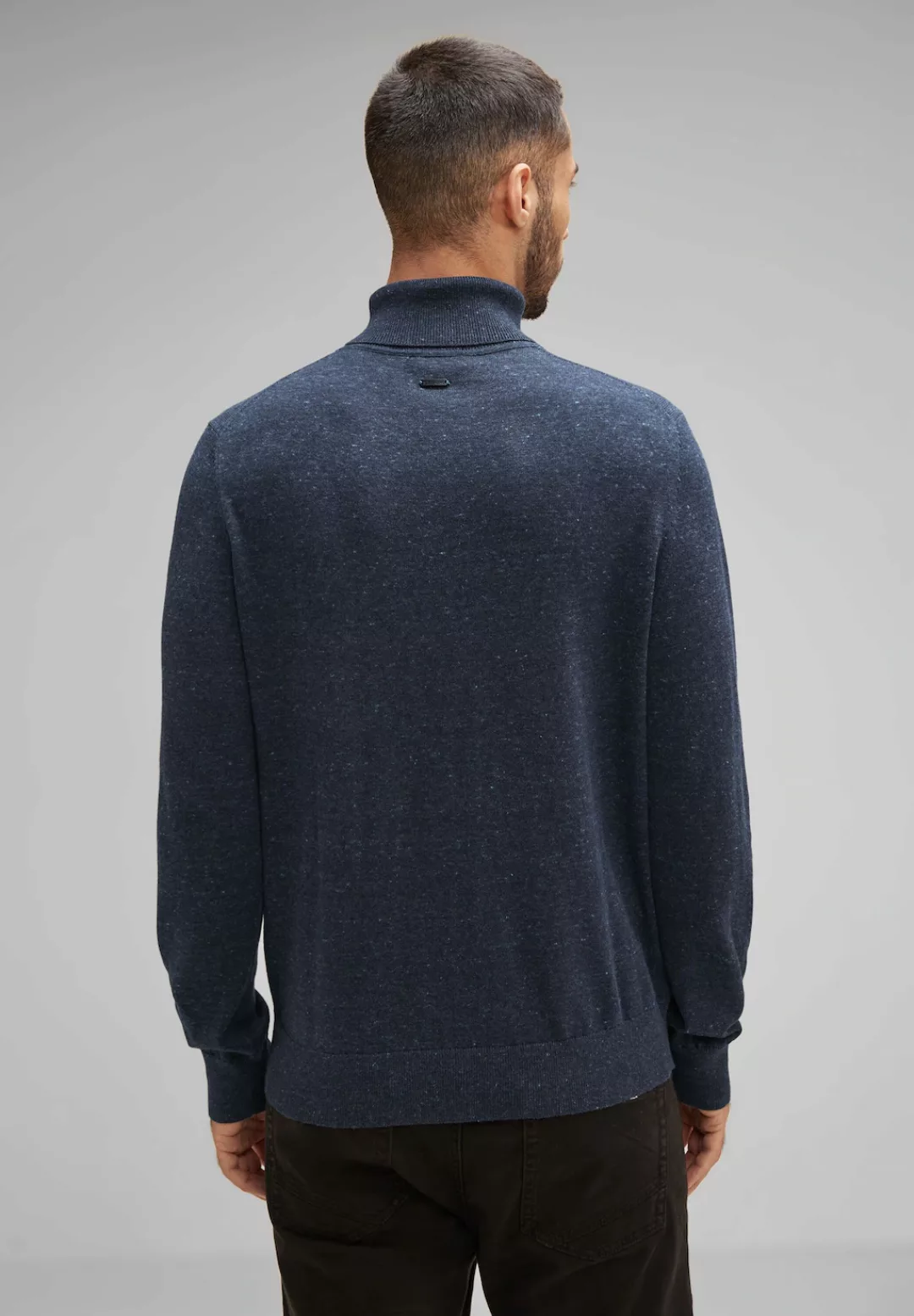 STREET ONE MEN Rollkragenpullover in Melange Optik günstig online kaufen