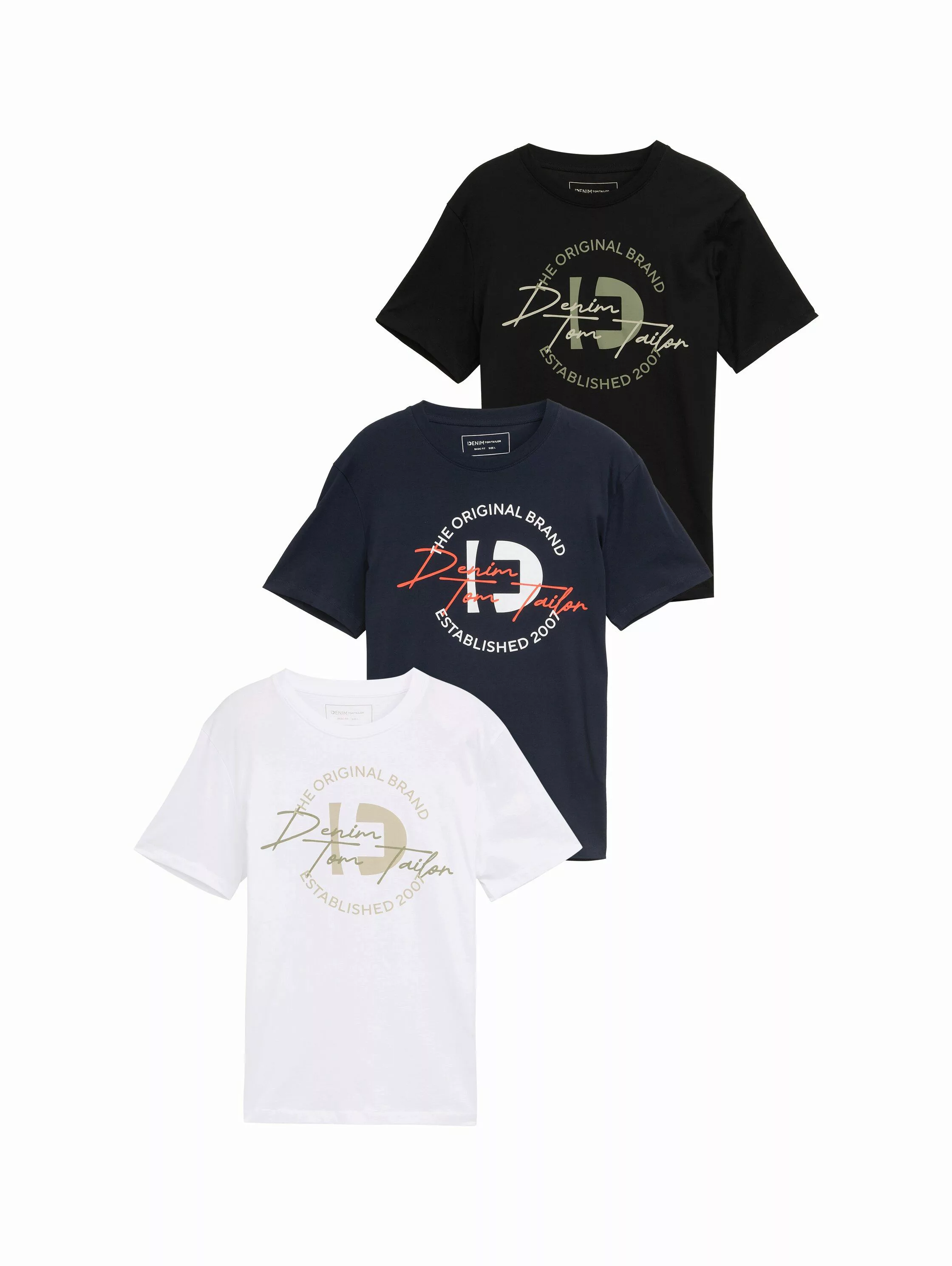 TOM TAILOR Denim T-Shirt (Packung, 3-tlg) günstig online kaufen