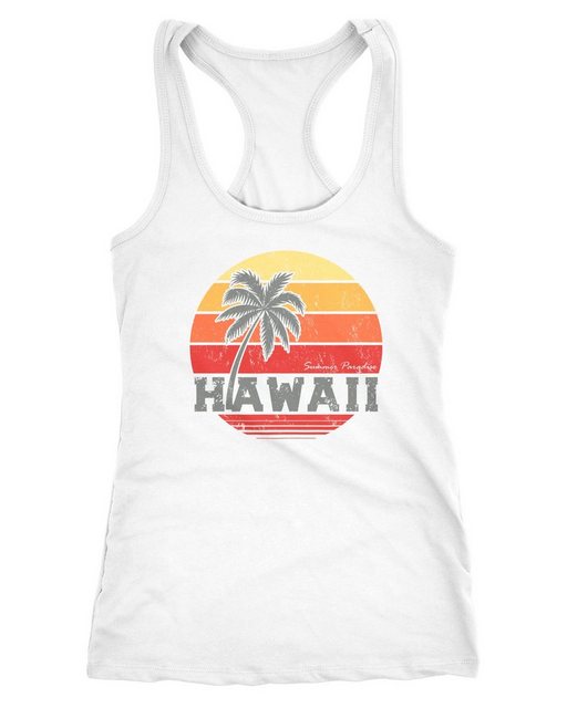 Neverless Tanktop Damen Tank-Top Hawaii Palme Tropical Summer Retro Slim Fi günstig online kaufen