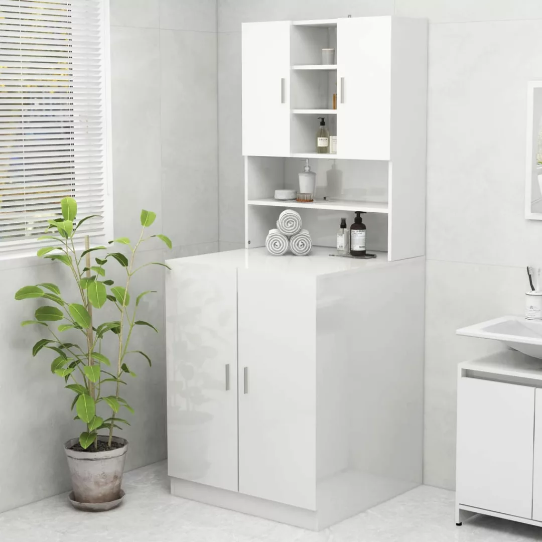 Waschmaschinenschrank Hochglanz-weiß günstig online kaufen