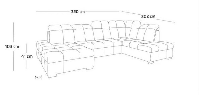 NEXT COLLECTION Ecksofa Ecksofa PRESTIGE U B:320/H:103/T:202cm, Prestige günstig online kaufen