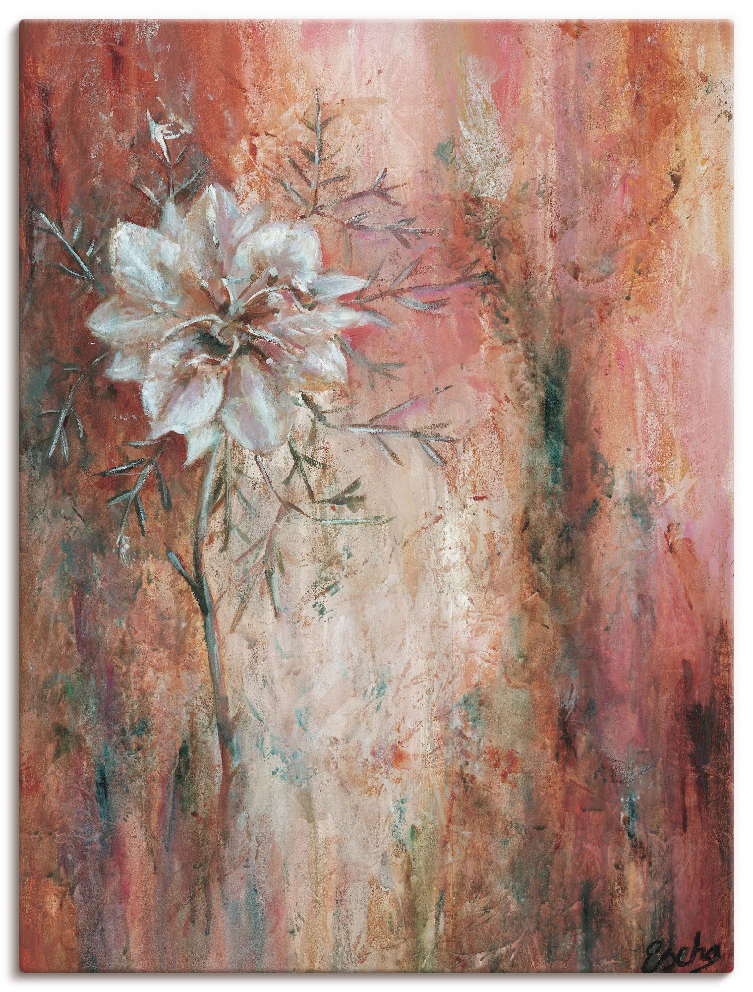 Artland Leinwandbild "Schwarzkümmel I", Blumen, (1 St.), auf Keilrahmen ges günstig online kaufen
