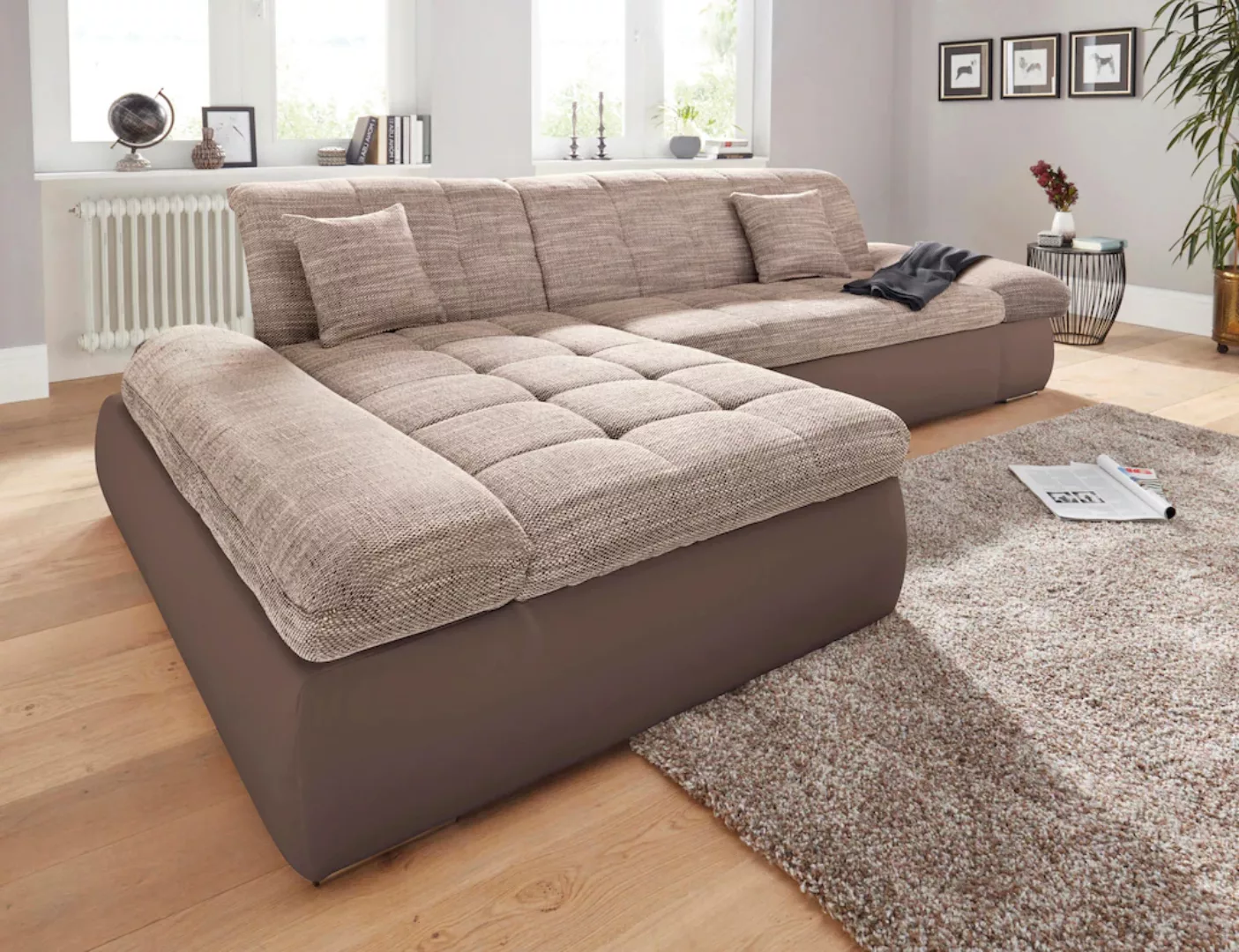 DOMO collection Ecksofa "PB Moric wahlweise mit Bettfunktion + Armteilverst günstig online kaufen