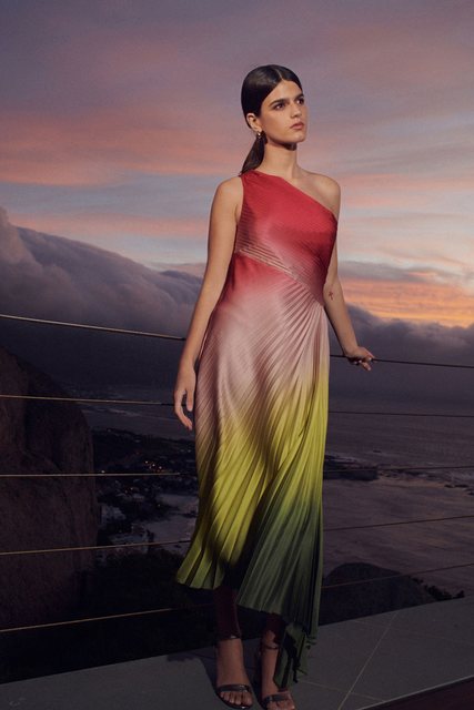 Next Partykleid Festliches plissiertes One-Shoulder-Kleid (1-tlg) günstig online kaufen