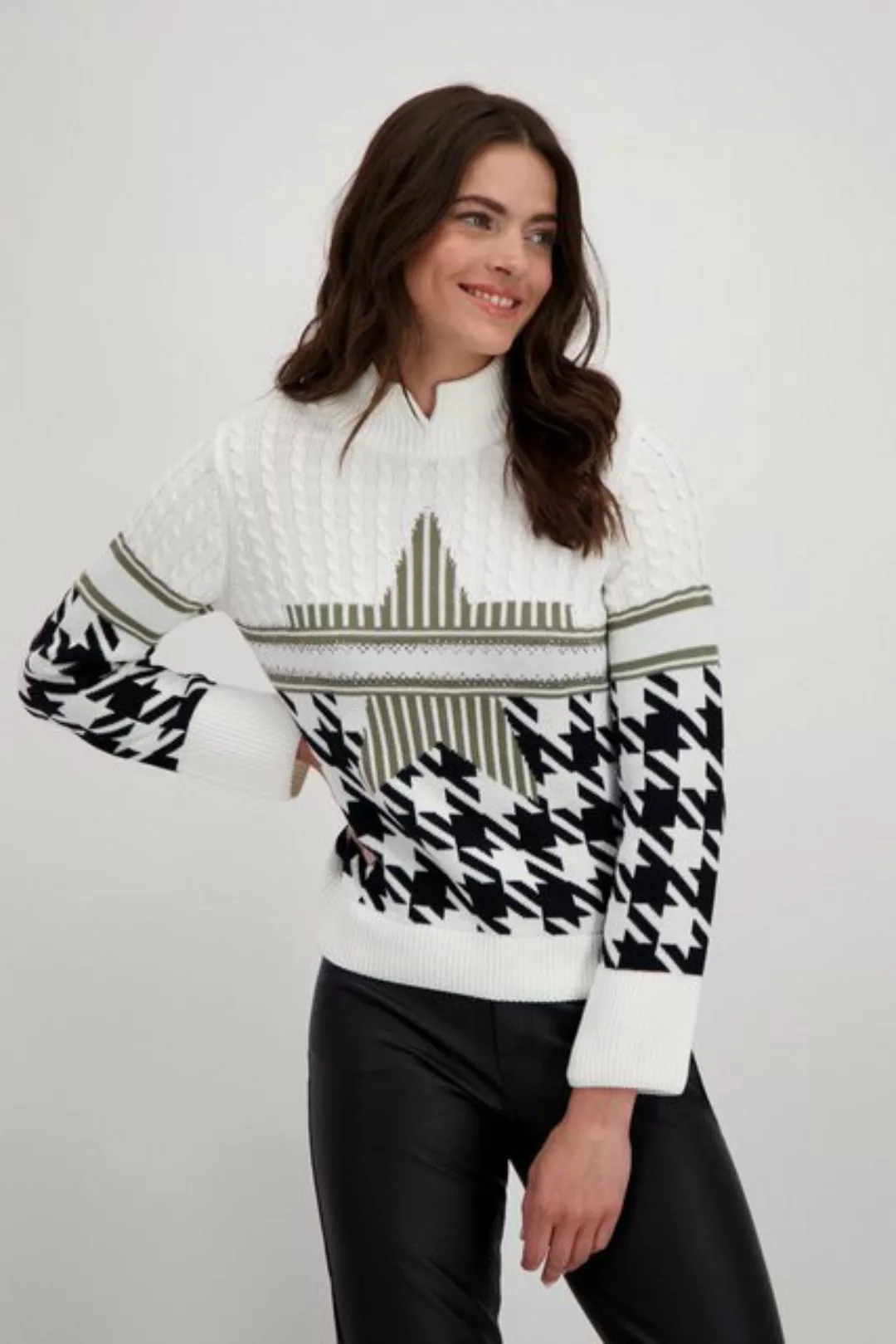 Monari Strickpullover (1-tlg) Lochmuster günstig online kaufen