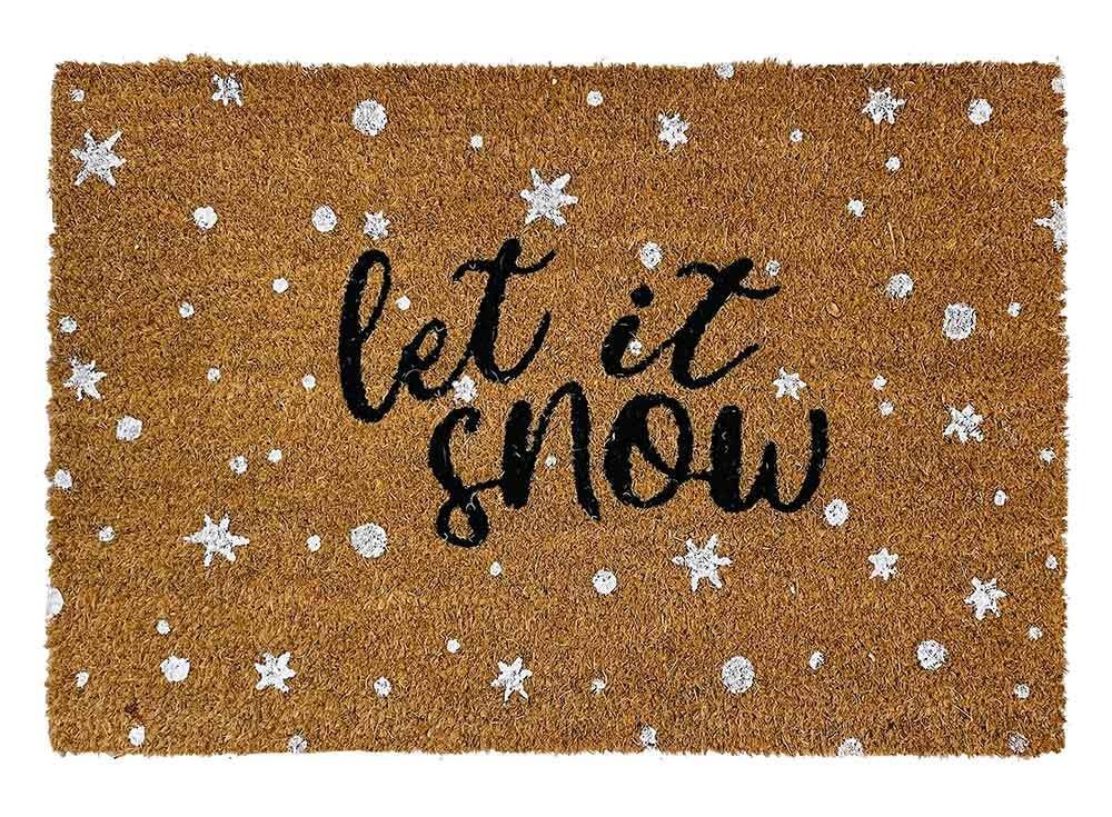 Fußmatte Let it Snow Kokos Fussmatte Weihnachten Fußabtreter 38x58cm günstig online kaufen