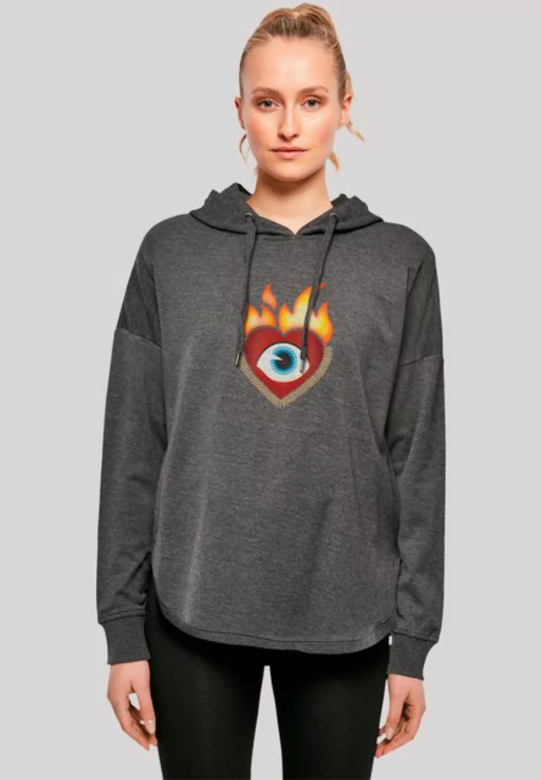 emoji couture Hoodie Heart on flames eye and golden beads Premium Qualität günstig online kaufen