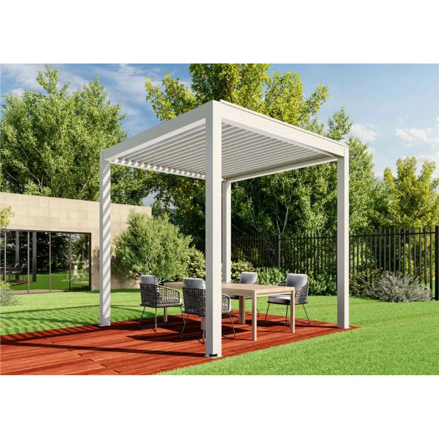 Huun Pergola Mezzo in Weiß 300 x 300 cm günstig online kaufen