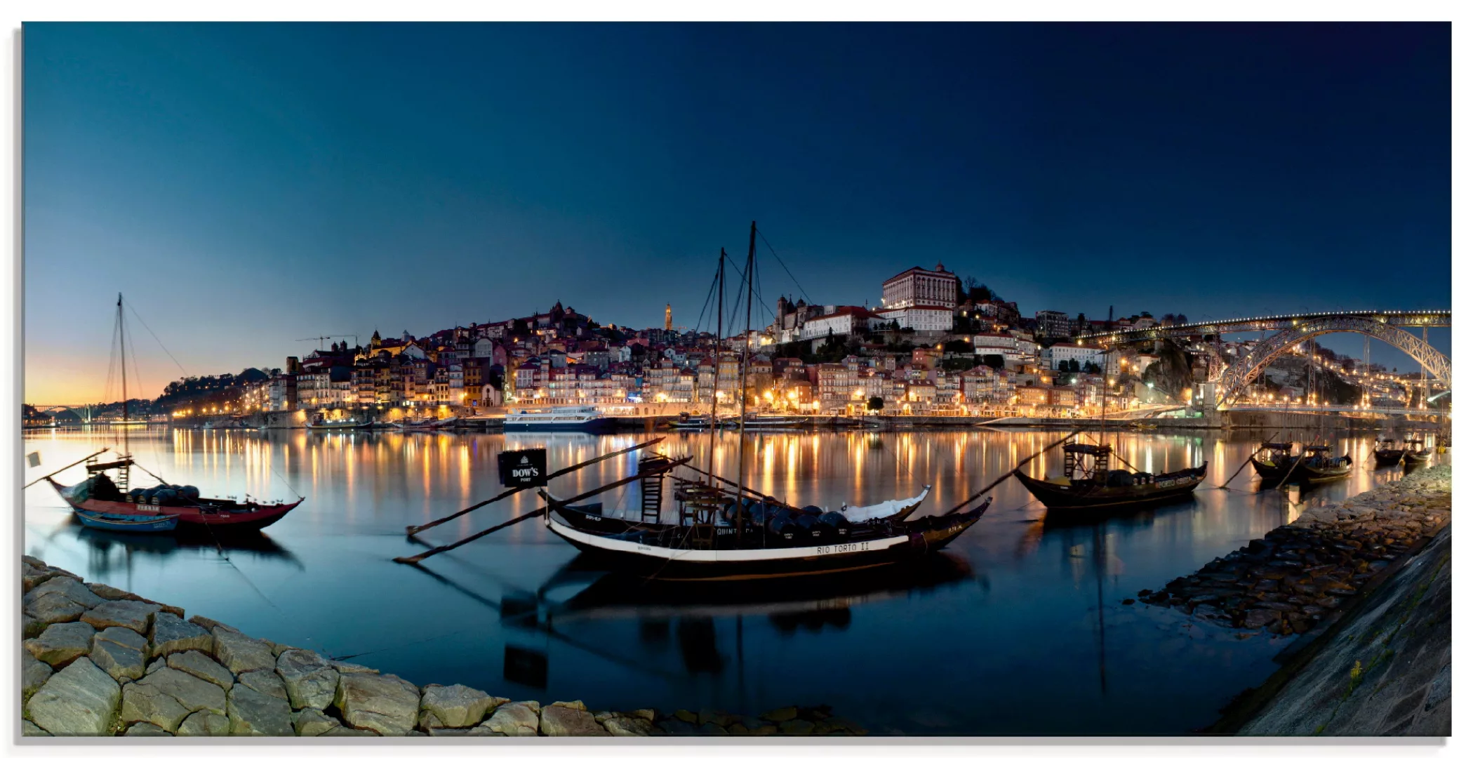 Artland Glasbild "Porto - Nachtpanorama", Europa, (1 St.), in verschiedenen günstig online kaufen