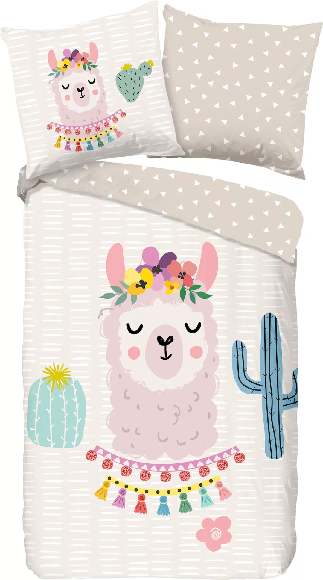 good morning Kinderbettwäsche »Llama«, Baumwolle, 135x200, Reißverschluss, günstig online kaufen