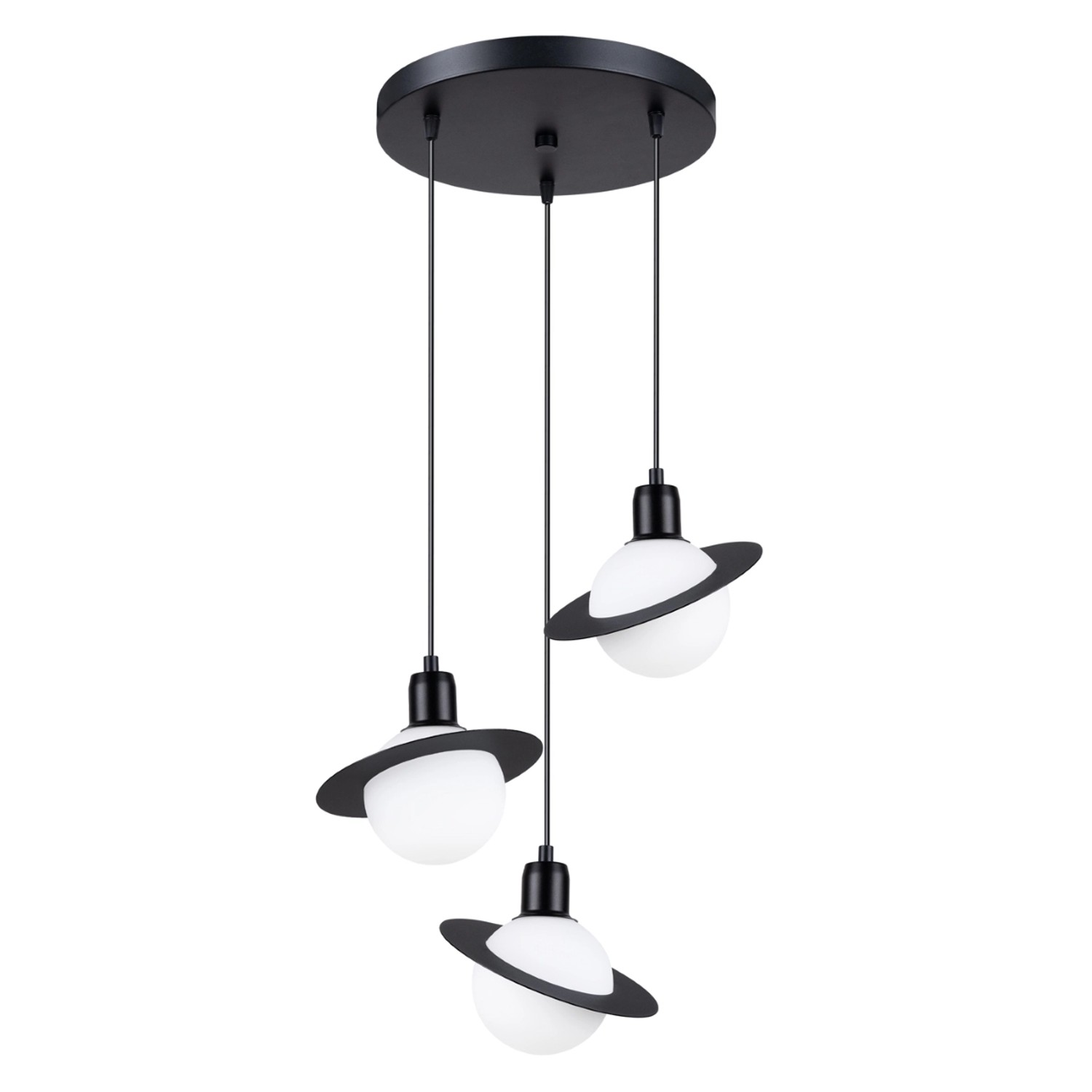 Sollux Lighting Pendelleuchte Hyperion 3P Schwarz günstig online kaufen