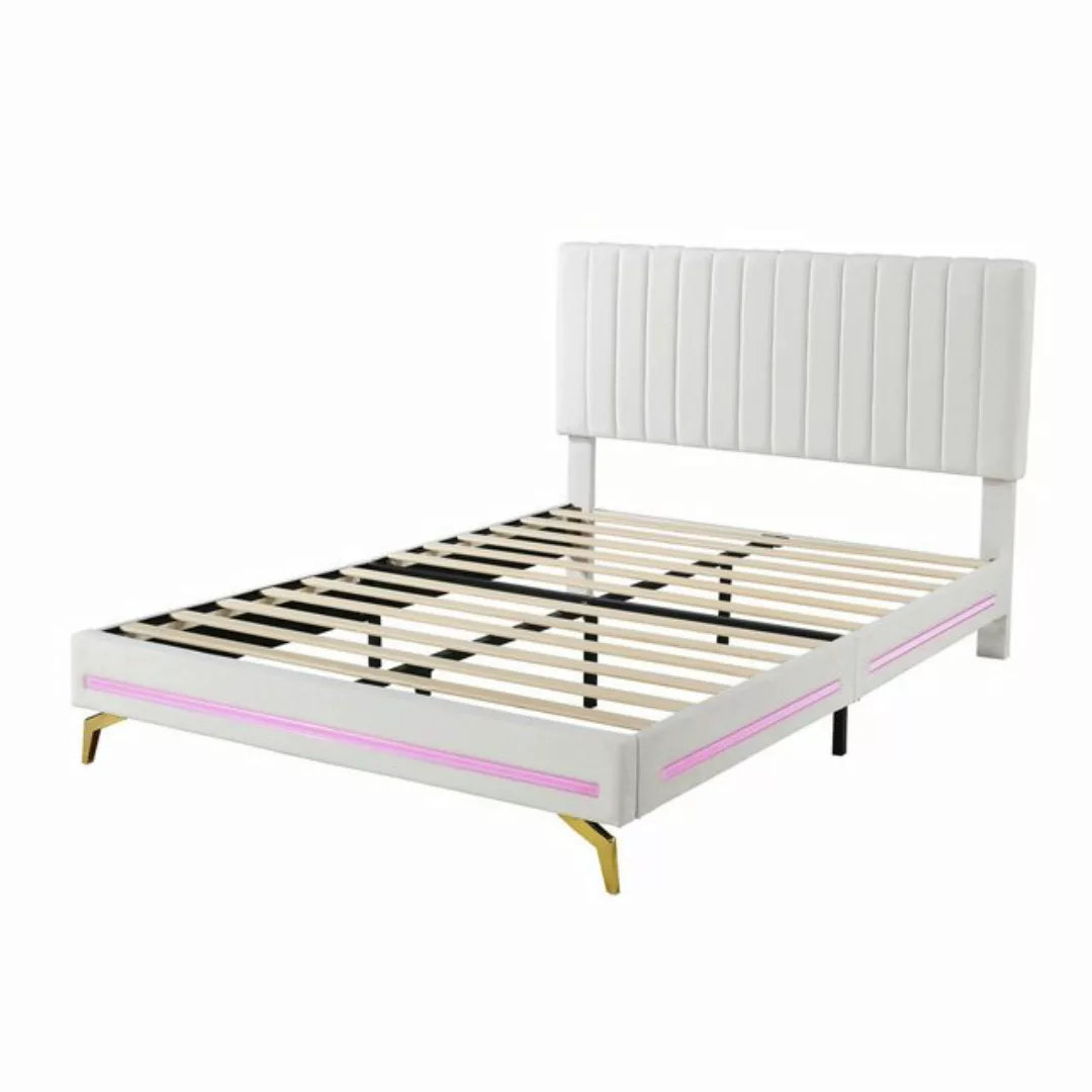 IDEASY Polsterbett Doppelbett, Familienbett, 140 x 200 cm, mit LED-Licht, ( günstig online kaufen