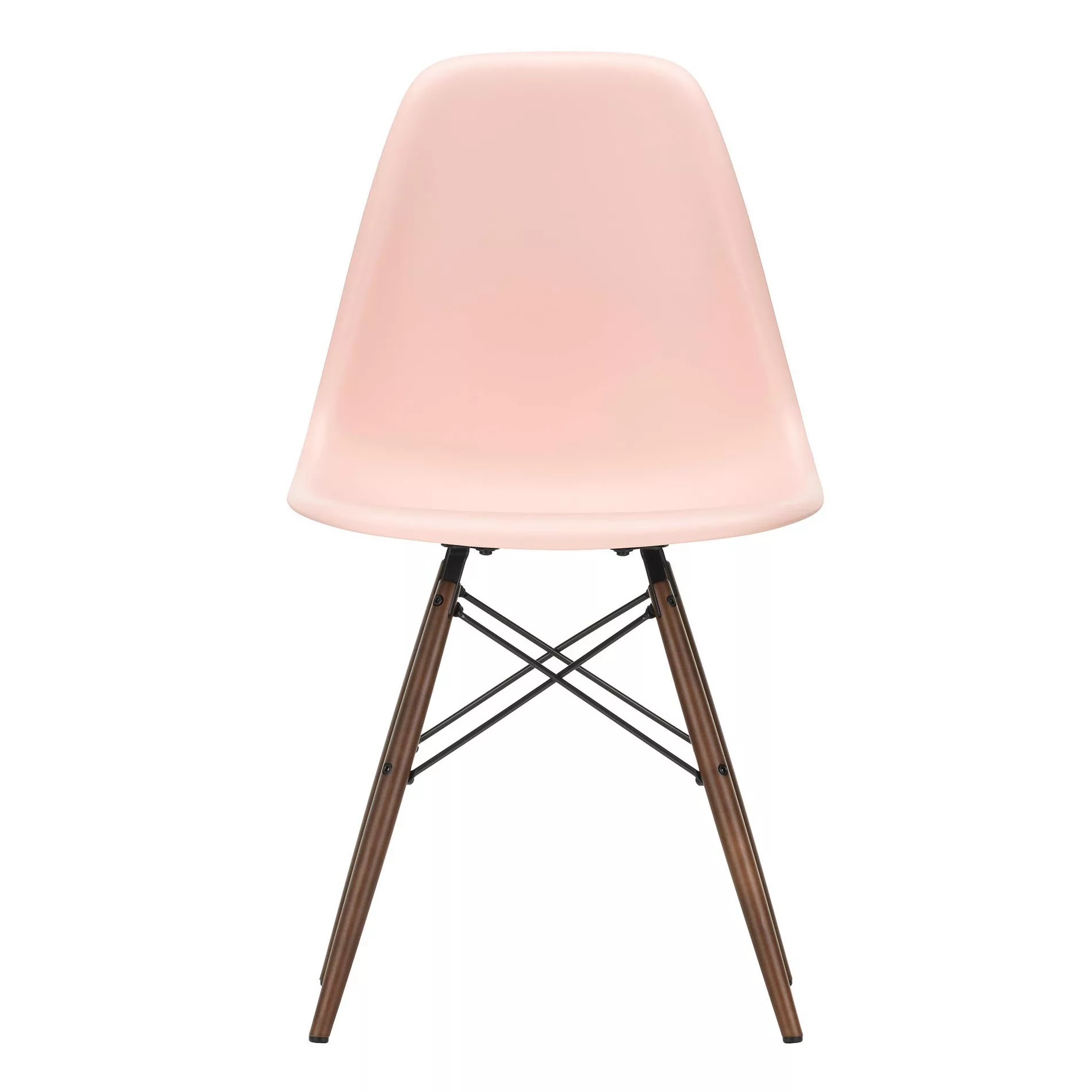 Vitra - Eames Plastic Side Chair DSW Gestell Ahorn dunkel - blassrosa/Sitzs günstig online kaufen
