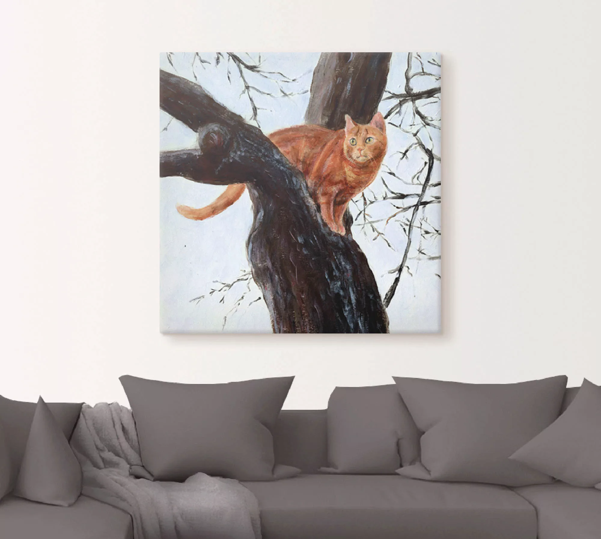 Artland Wandbild »Katze im Baum«, Haustiere, (1 St.), als Leinwandbild, Pos günstig online kaufen