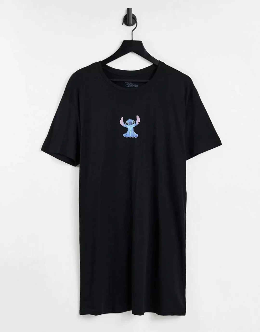 Disney – Stitch – T-Shirt-Kleid in Schwarz günstig online kaufen