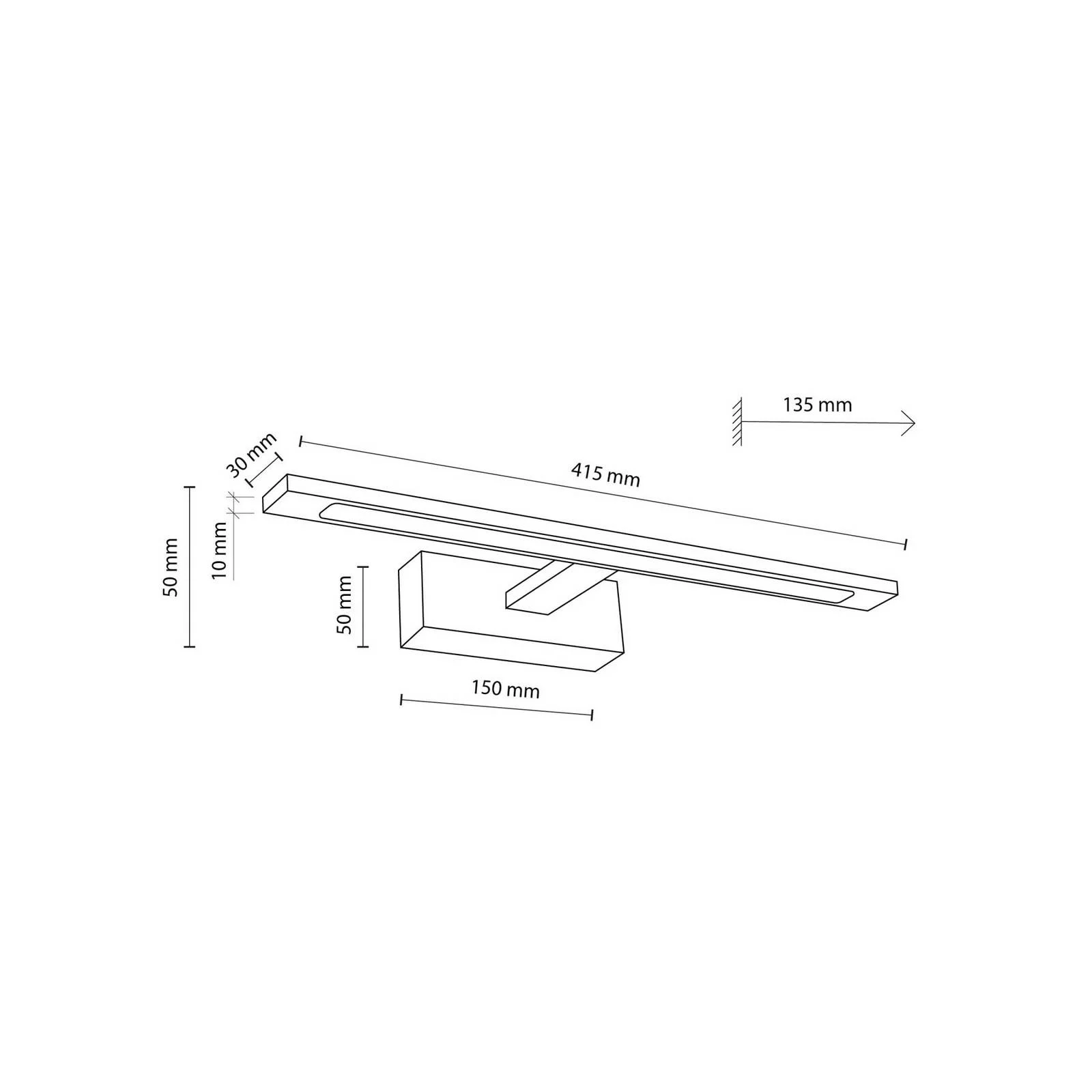 LED-Wandlampe Gallery chromfarben Metall Breite 41,5 cm IP44 günstig online kaufen