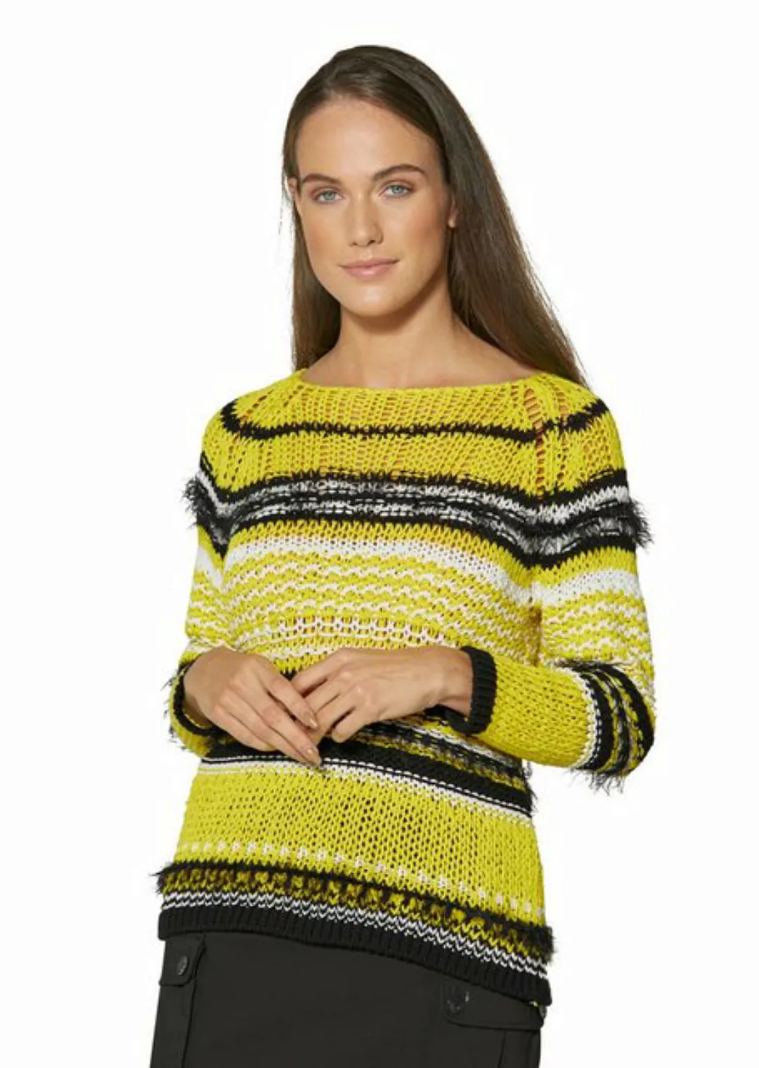 MADELEINE Strickpullover Bändchenpullover mit Federgarn und 3/4-Ärmeln günstig online kaufen