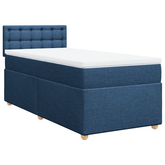 vidaXL Bett Boxspringbett mit Matratze Blau 90x190 cm Stoff günstig online kaufen